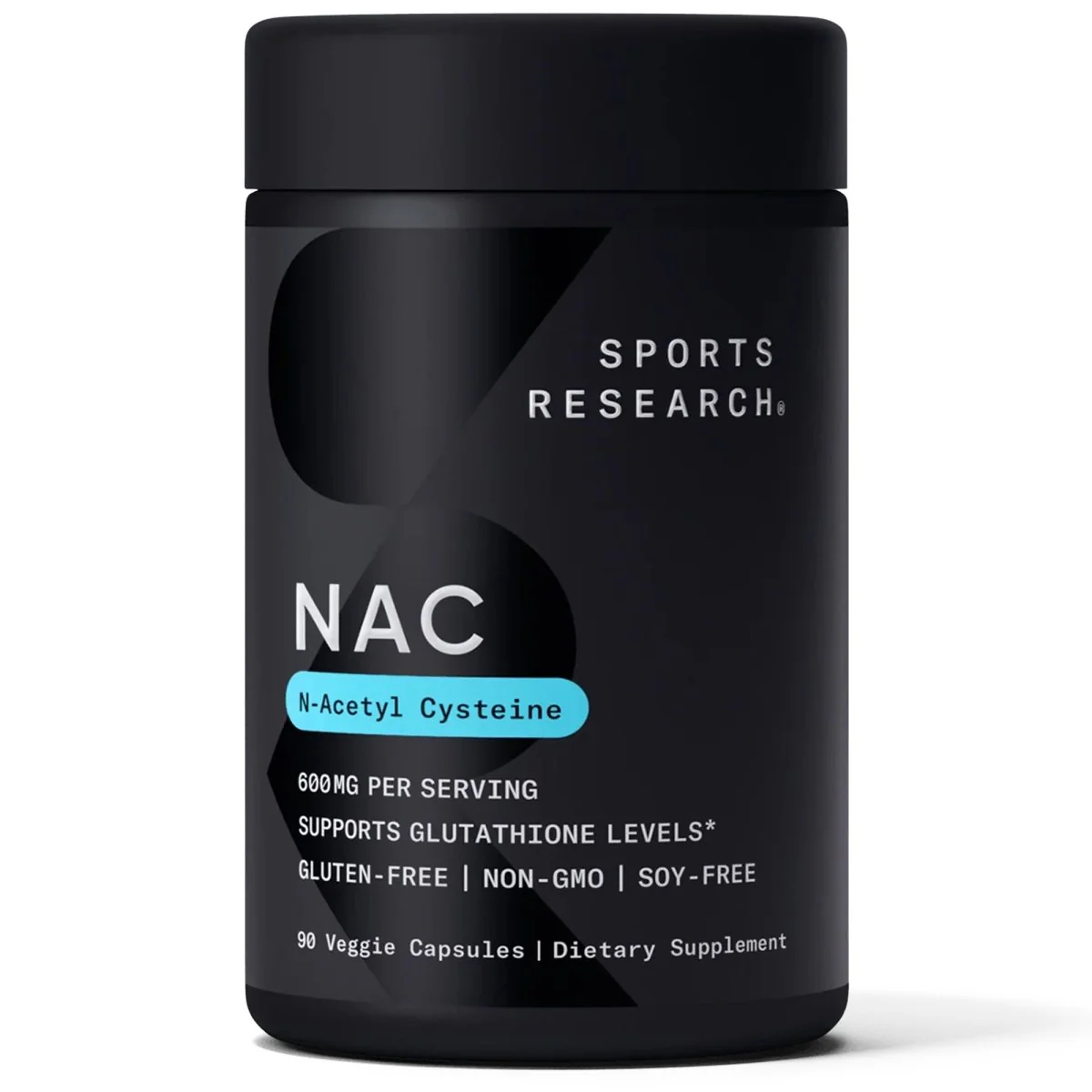 Sports Research NAC - N-Acetyl-L-Cysteine, 600mg, 90 Veggie Capsules