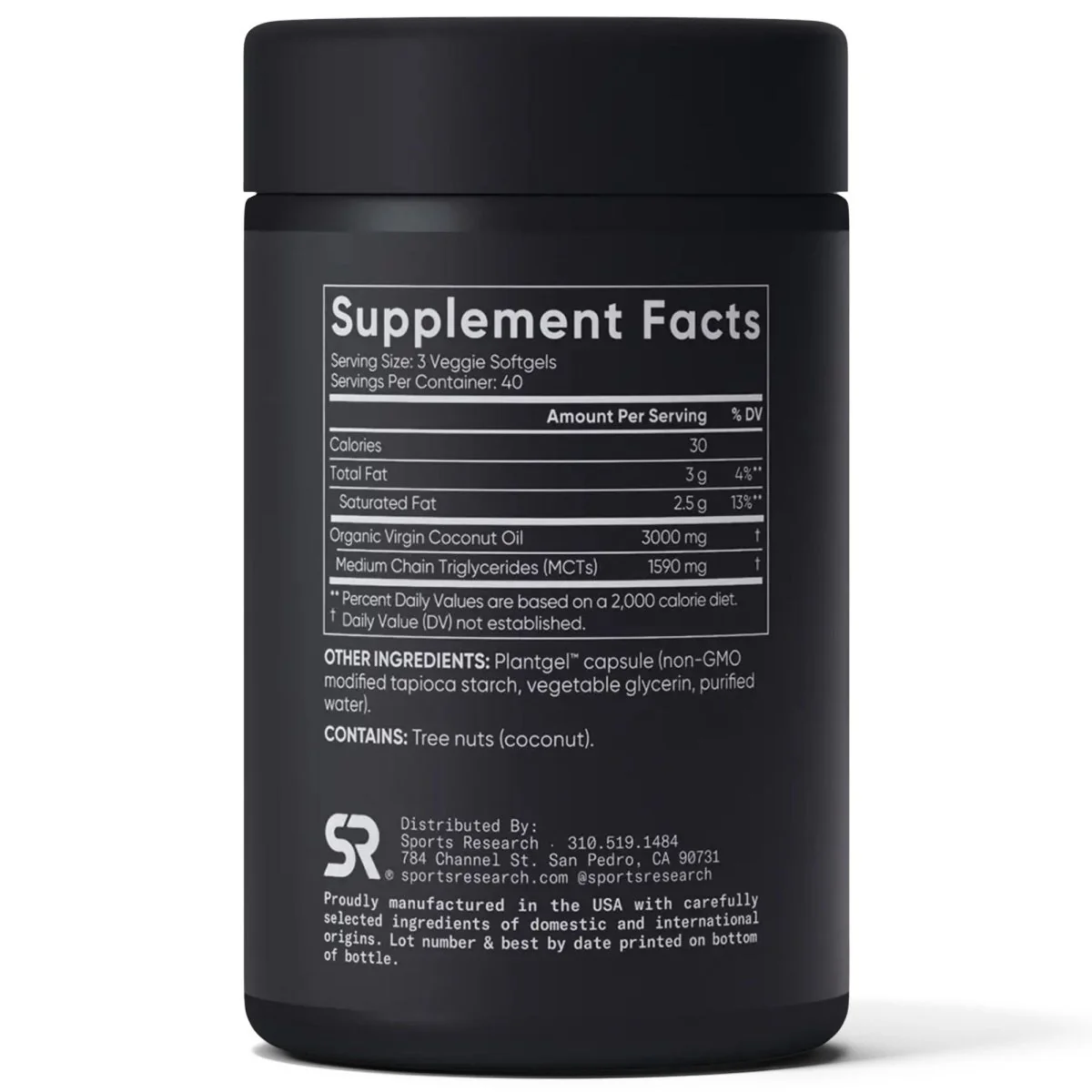Sports Research Virgin Coconut Oil, Cold-pressed, 1000mg, 120 Veggie Softgels - Image 3