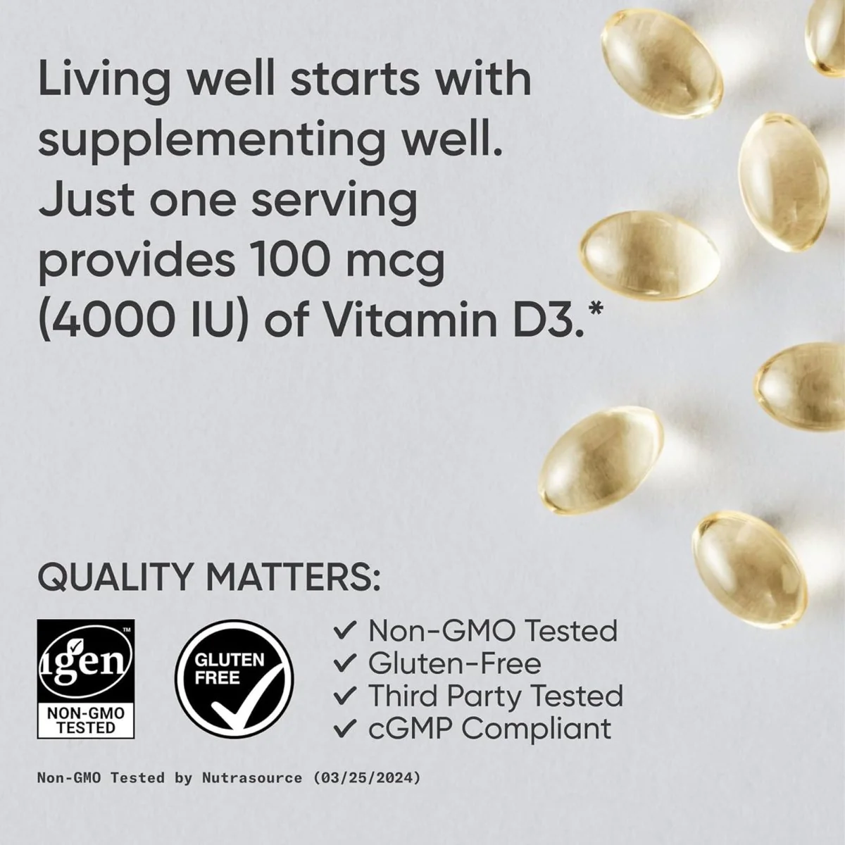 Sports Research Vitamin D3 WIth Coconut MCT Oil, 4000iu, 360 Softgels - Image 4