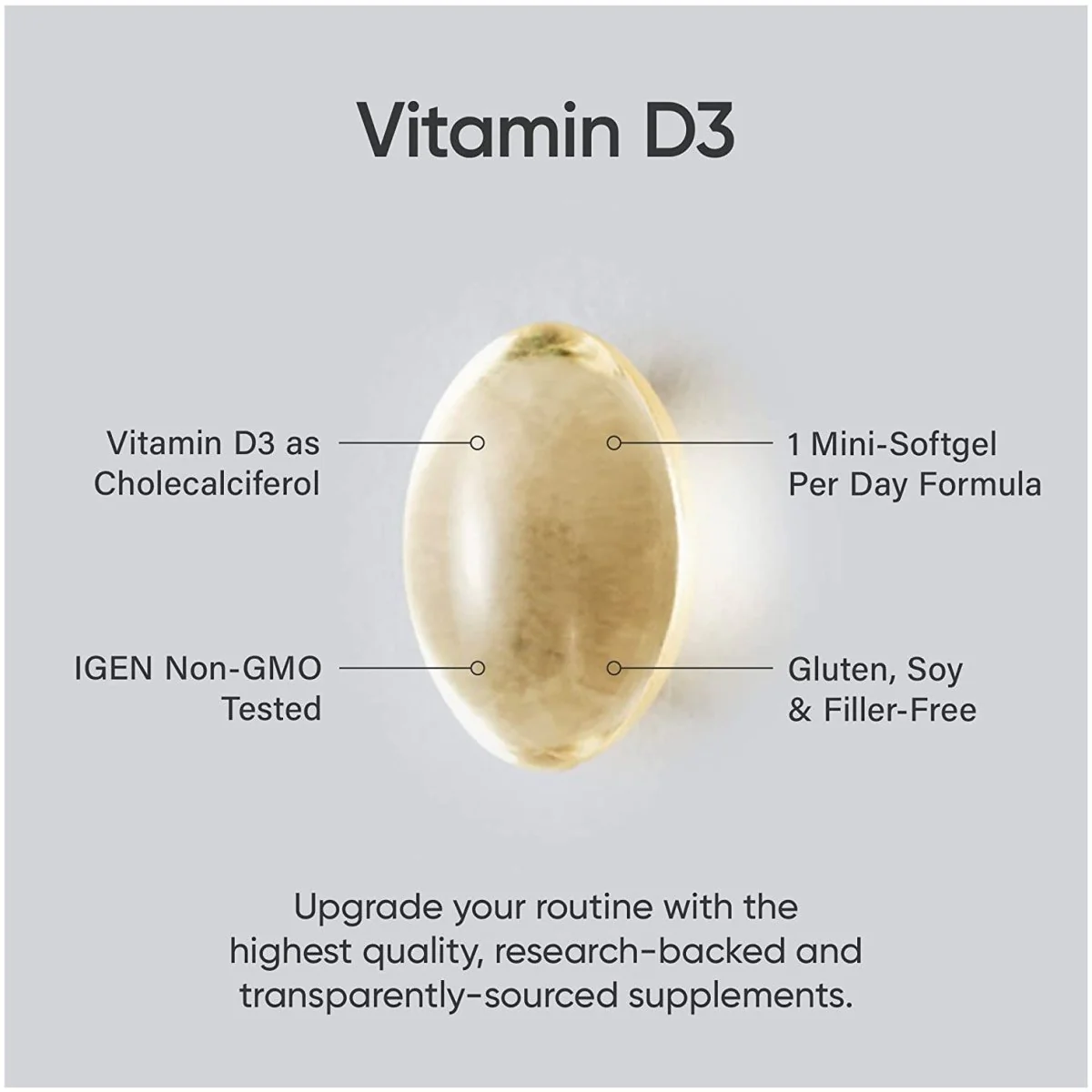 Sports Research Vitamin D3 with Coconut MCT Oil Dietary Supplement- 360 Softgels - Image 4