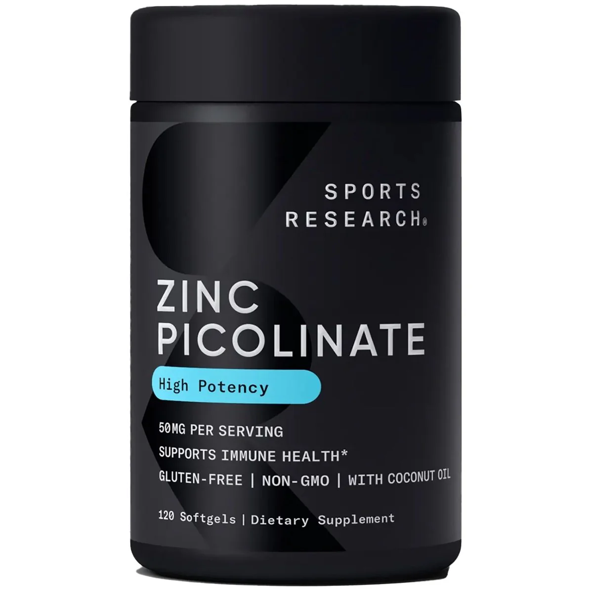 Sports Research Zinc Picolinate with Coconut Oil, High Potency