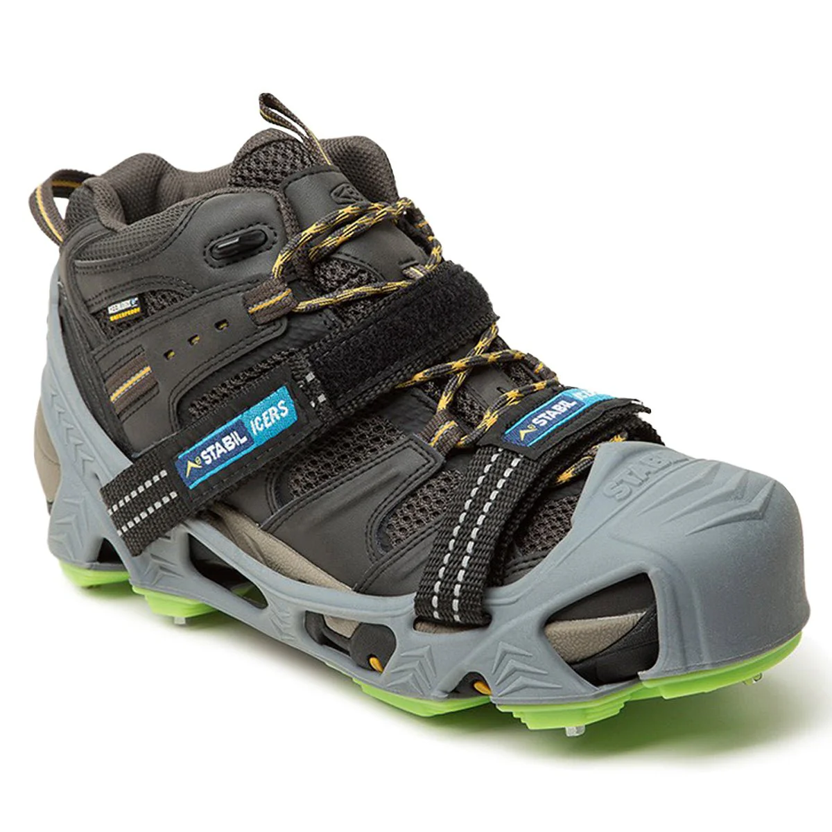 STABILicers Hike XP Removable Snow & Ice Traction Job Safety Cleats - Gray/Green