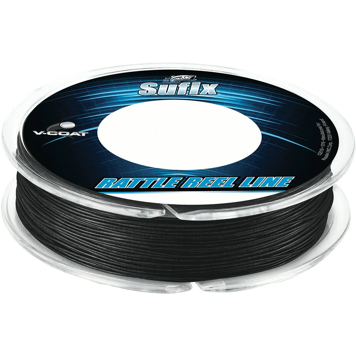 Sufix Rattle Reel V-Coat Ice Fishing Line, Black, 50 Yard Spool