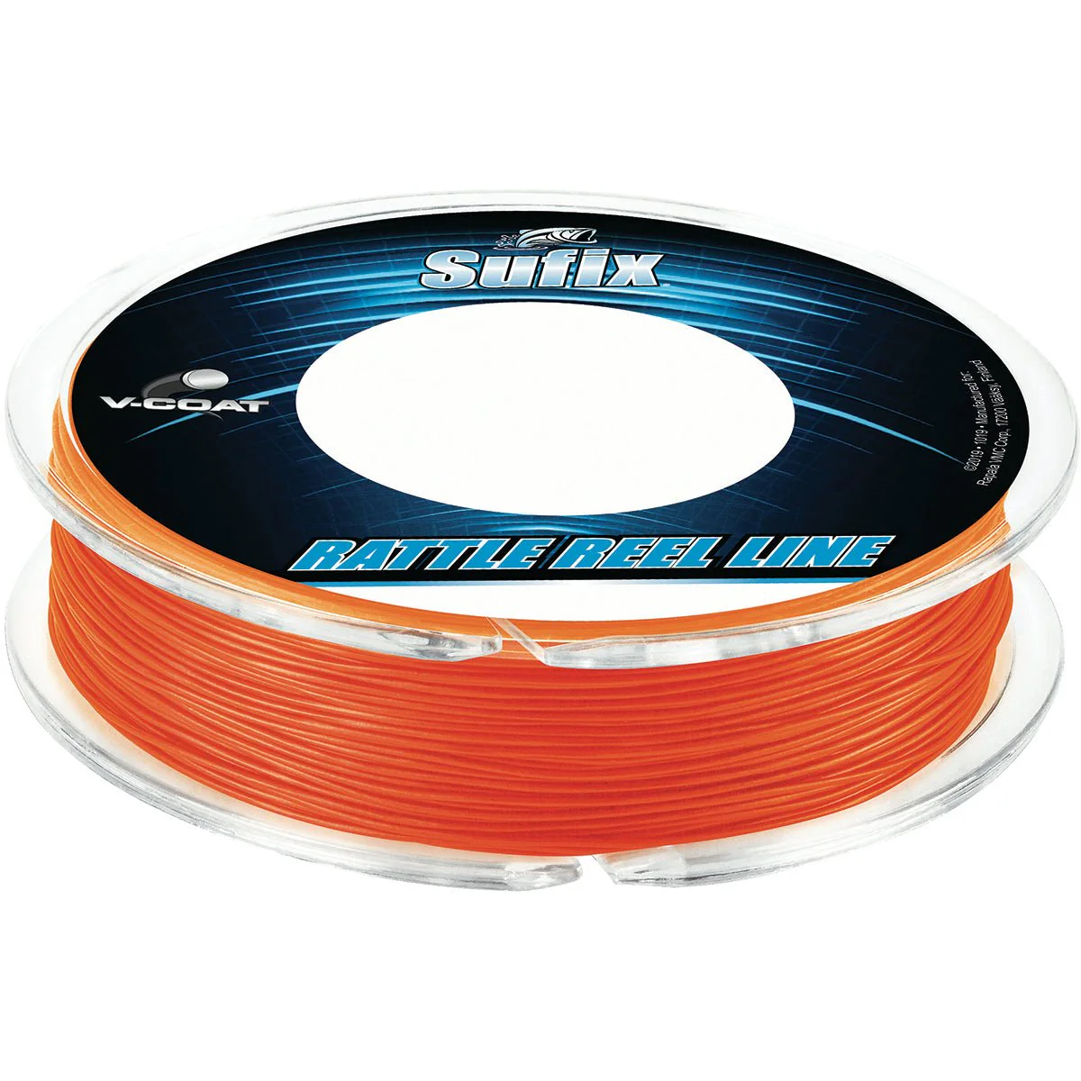 Sufix Rattle Reel V-Coat Ice Fishing Line, Neon Fire, 50 Yard Spool