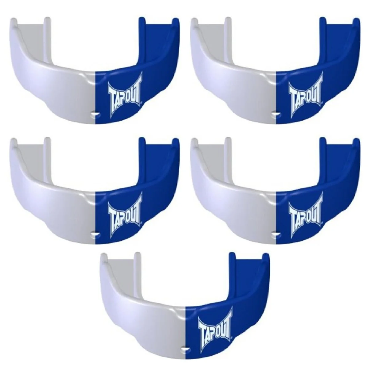 Tapout Youth Protective Sports Mouthguard with Strap 5-Pack - Blue/White