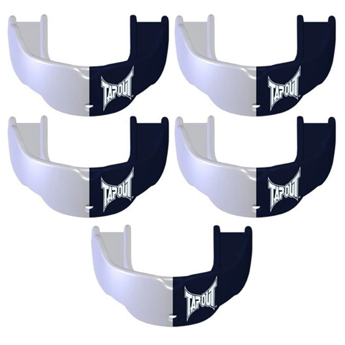 Tapout Youth Protective Sports Mouthguard with Strap 5-Pack - Navy/White