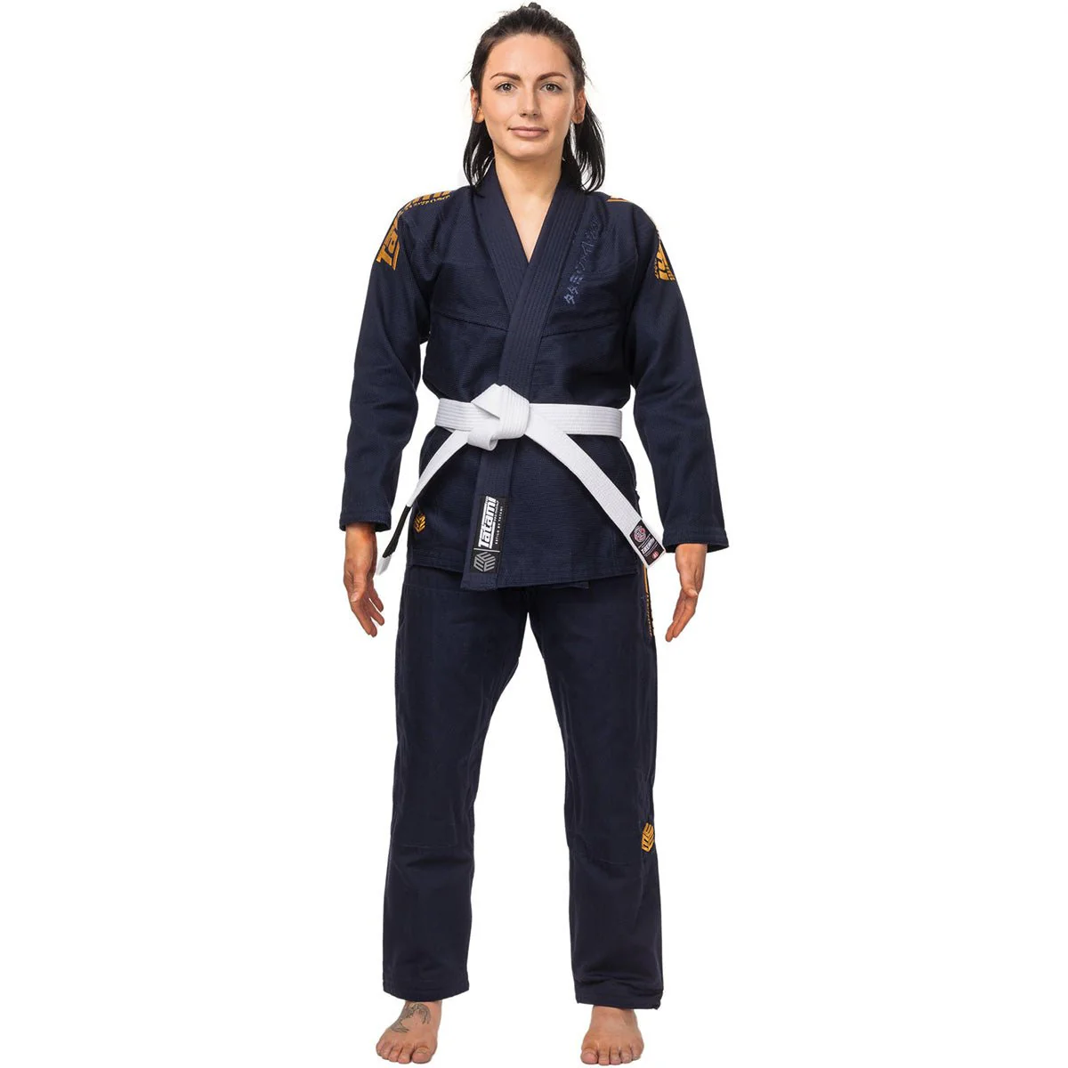 Tatami Fightwear Women's Estilo Black Label BJJ Gi - Gold/Navy - Image 2