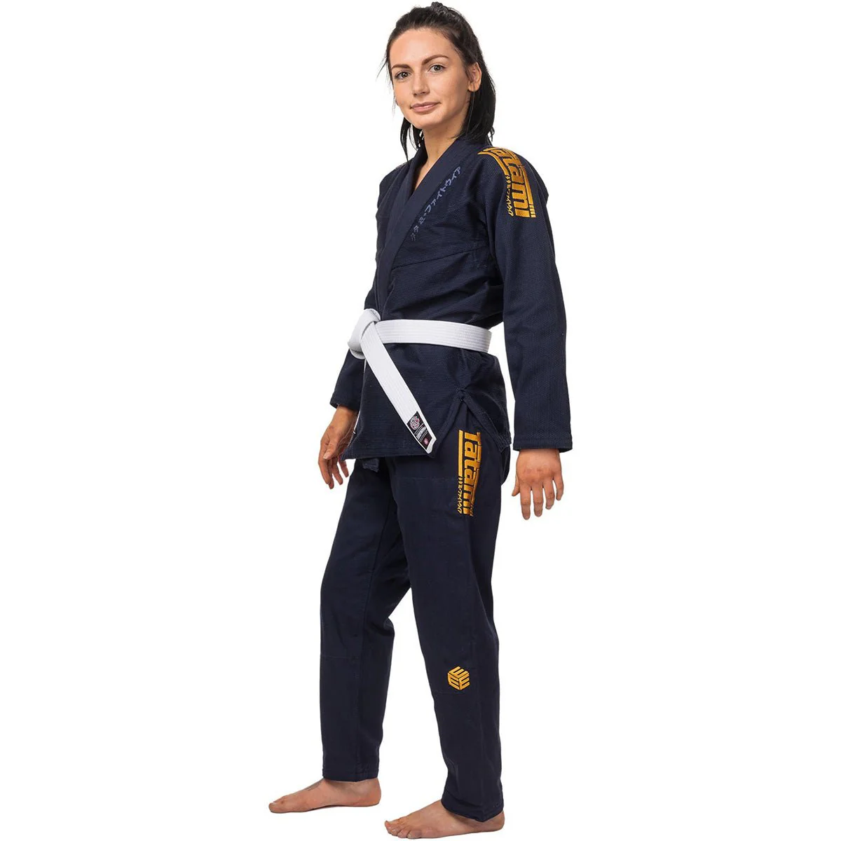 Tatami Fightwear Women's Estilo Black Label BJJ Gi - Gold/Navy - Image 4