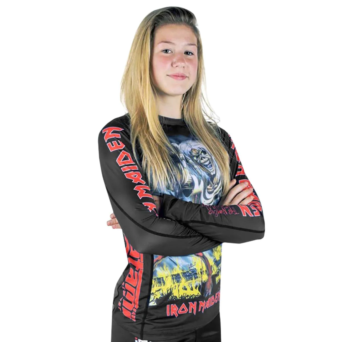 Tatami x Iron Maiden Kid's Number of the Beast Long Sleeve BJJ Rashguard - Black