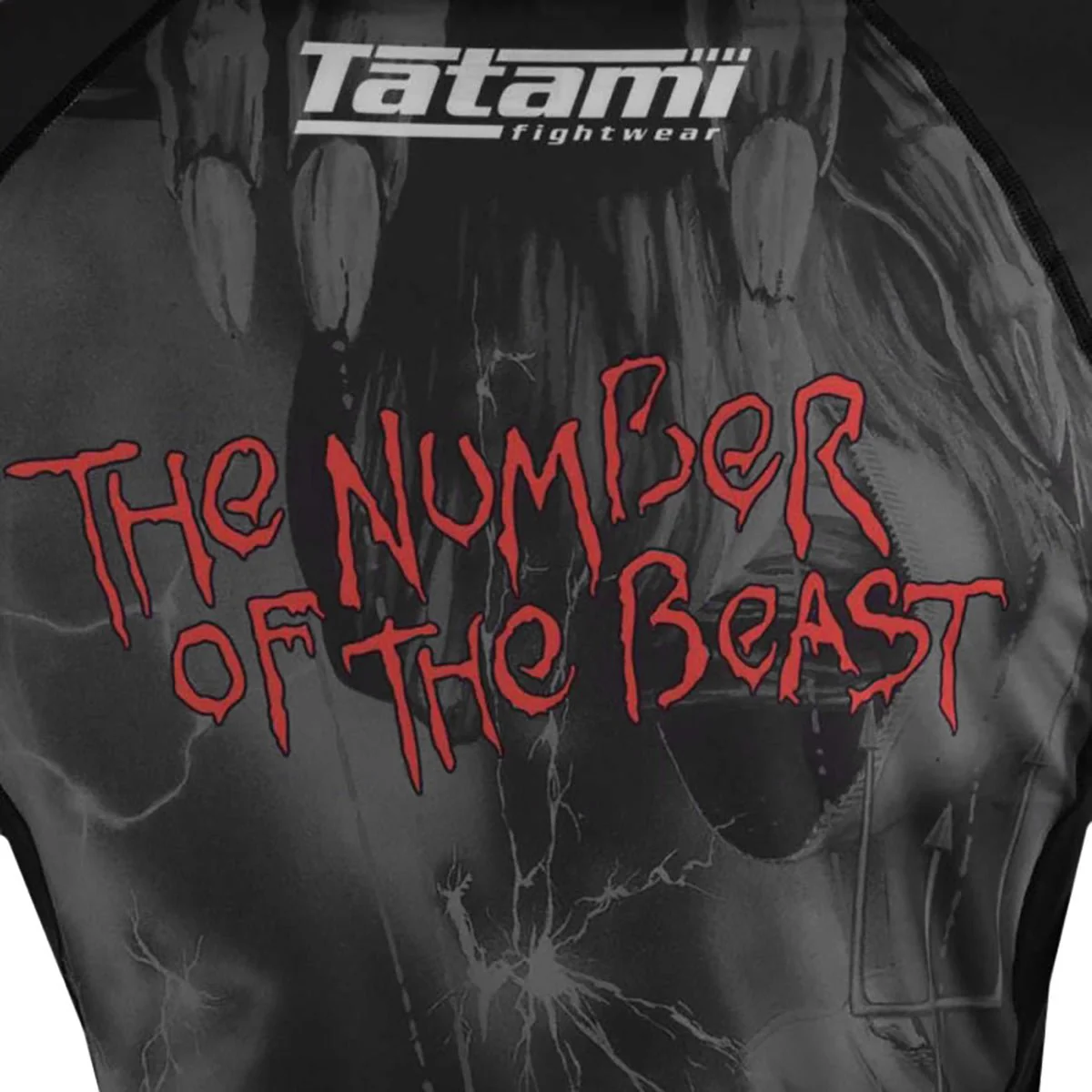 Tatami x Iron Maiden Kid's Number of the Beast Long Sleeve BJJ Rashguard - Black - Image 5