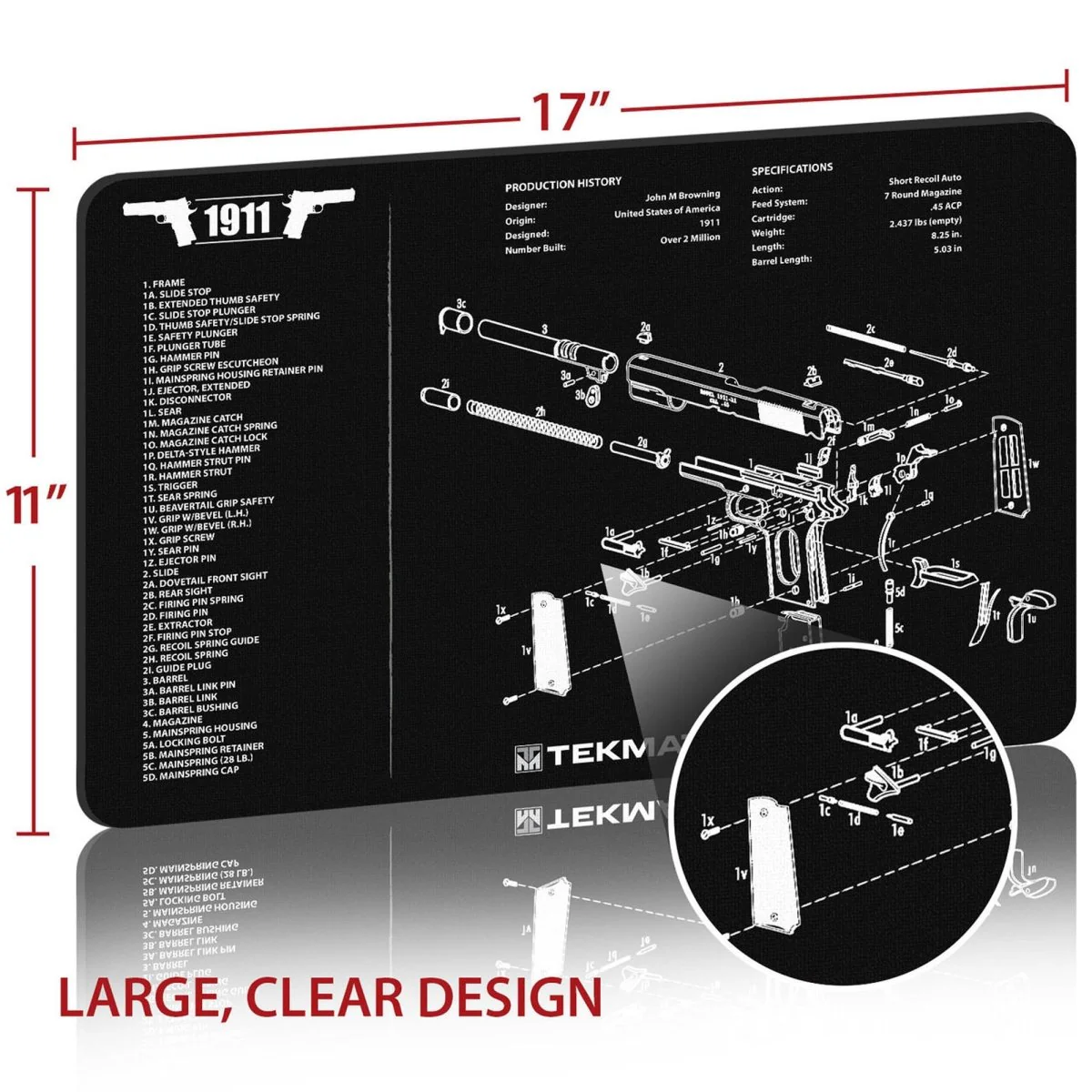 TekMat Original Gun Cleaning Mat - 17" X 11" - 1911 - Image 2
