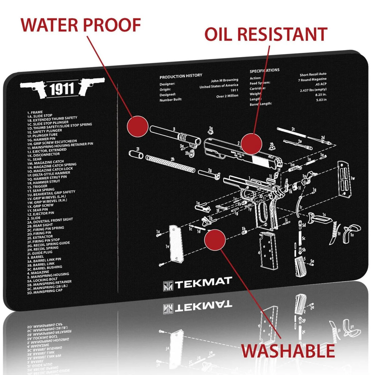 TekMat Original Gun Cleaning Mat - 17" X 11" - 1911 - Image 3
