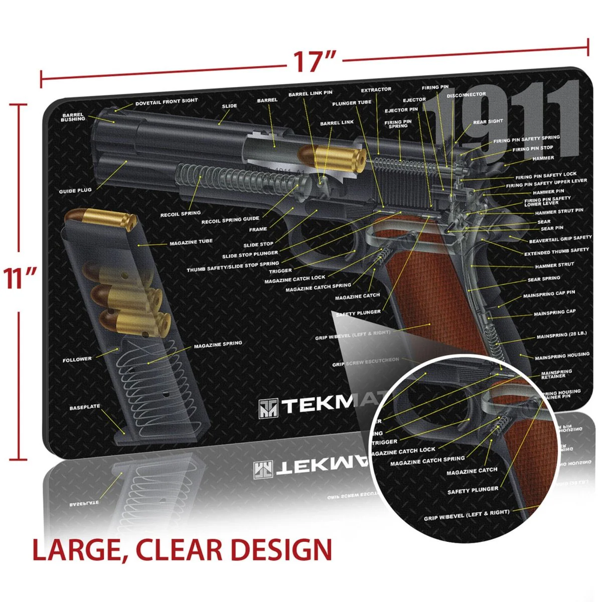 TekMat Original Gun Cleaning Mat - 17" X 11" - 1911 Cutaway - Image 2