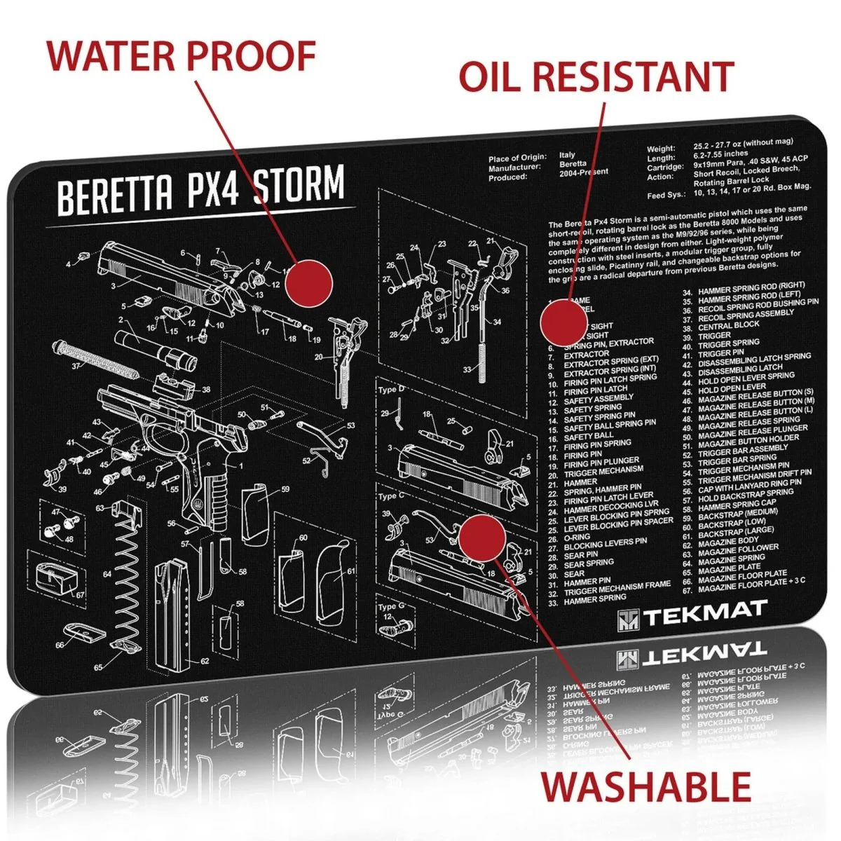 TekMat Original Gun Cleaning Mat - 17" X 11" - Beretta PX 4 Storm - Image 3