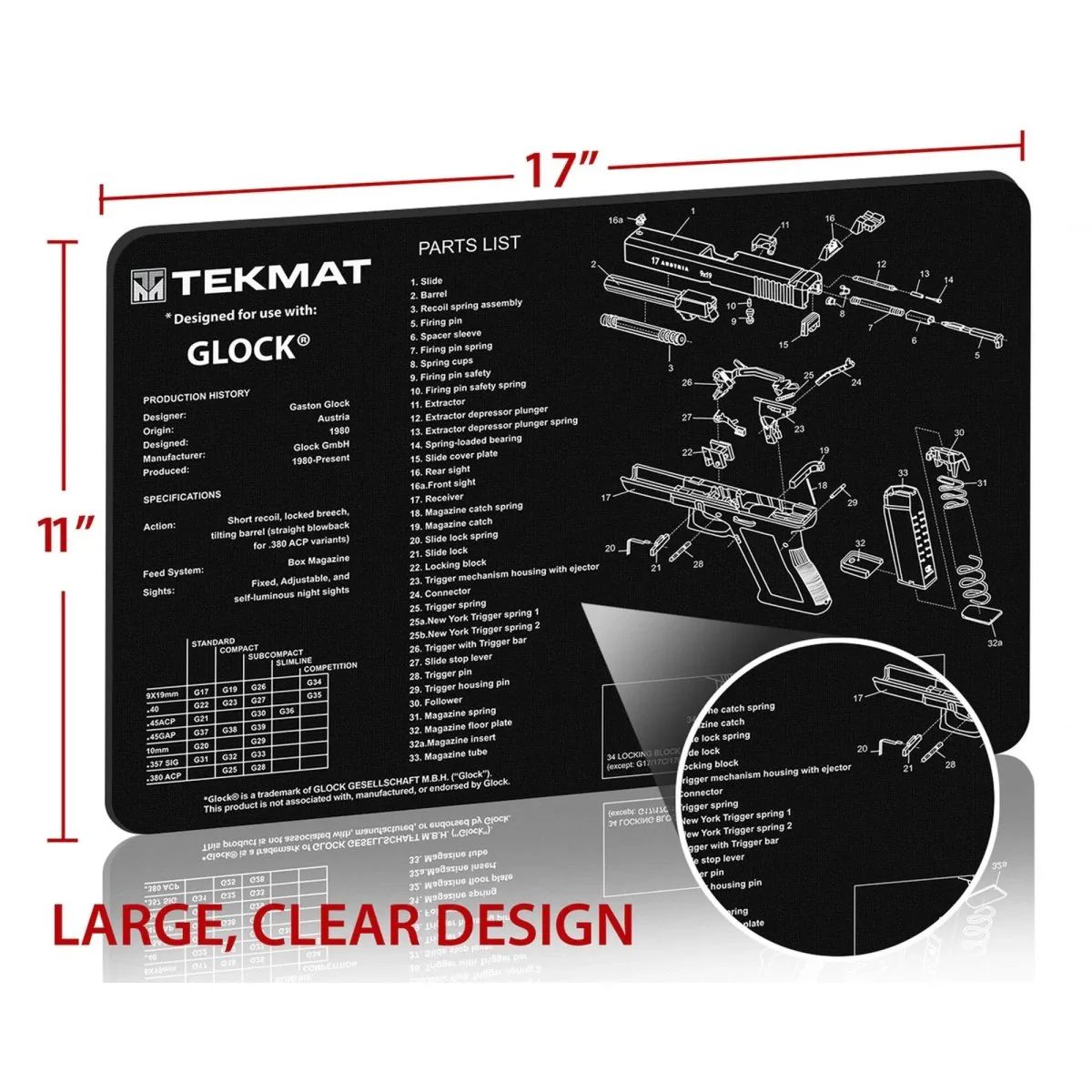 TekMat Original Gun Cleaning Mat - 17" X 11" - Glock - Image 2
