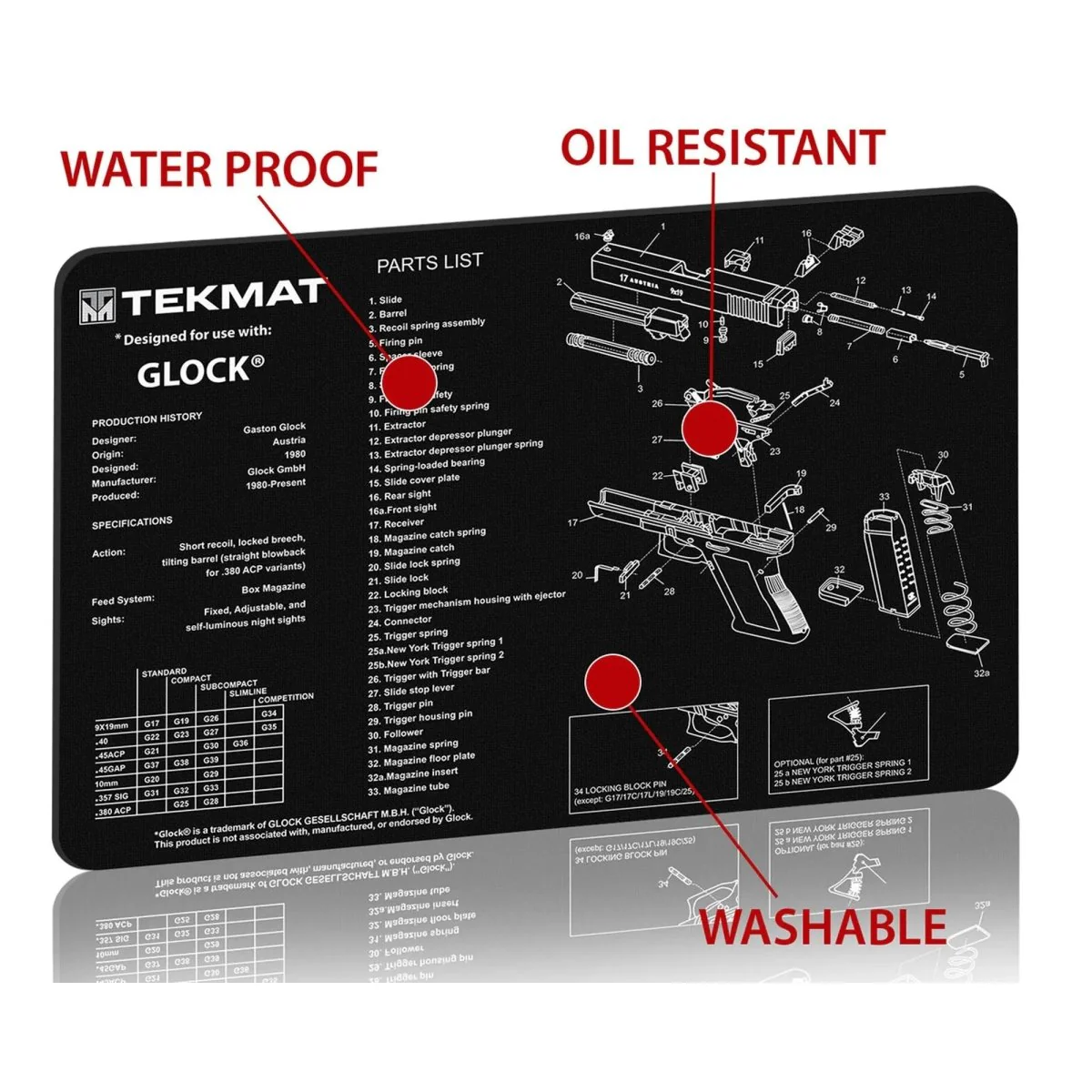 TekMat Original Gun Cleaning Mat - 17" X 11" - Glock - Image 3