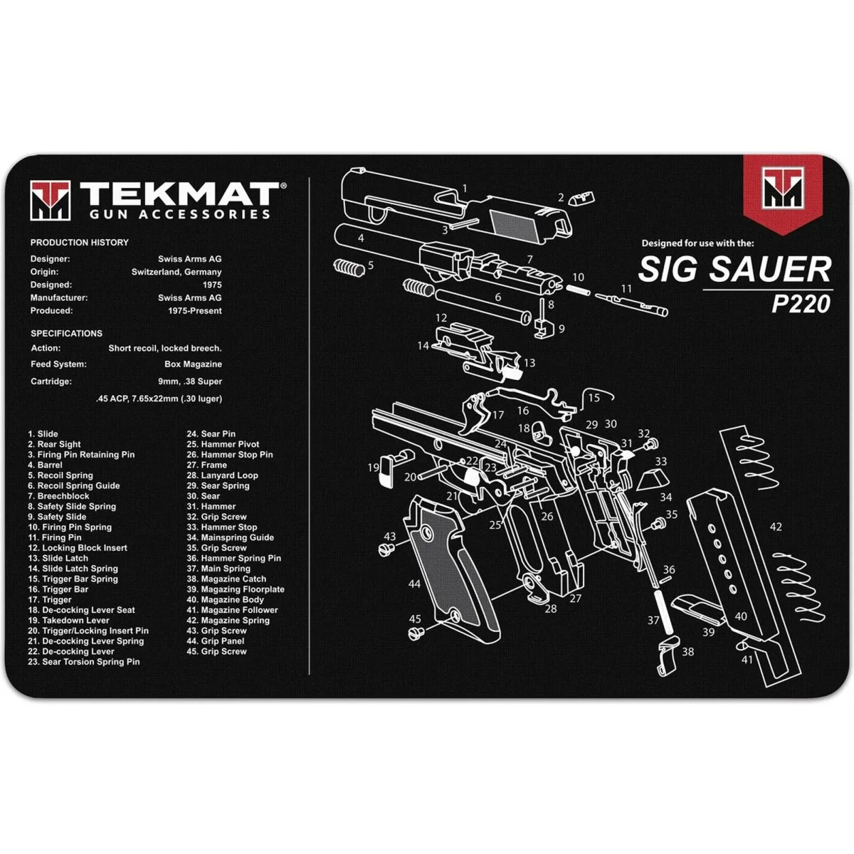 TekMat Original Gun Cleaning Mat - 17" X 11" - Sig Sauer P220™