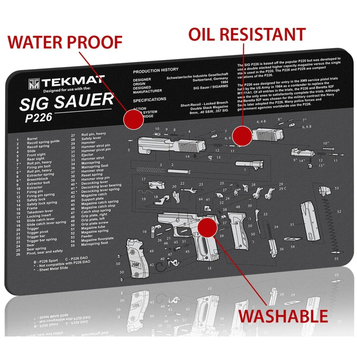 TekMat Original Gun Cleaning Mat - 17" X 11" - Sig Sauer P226™ - Image 3