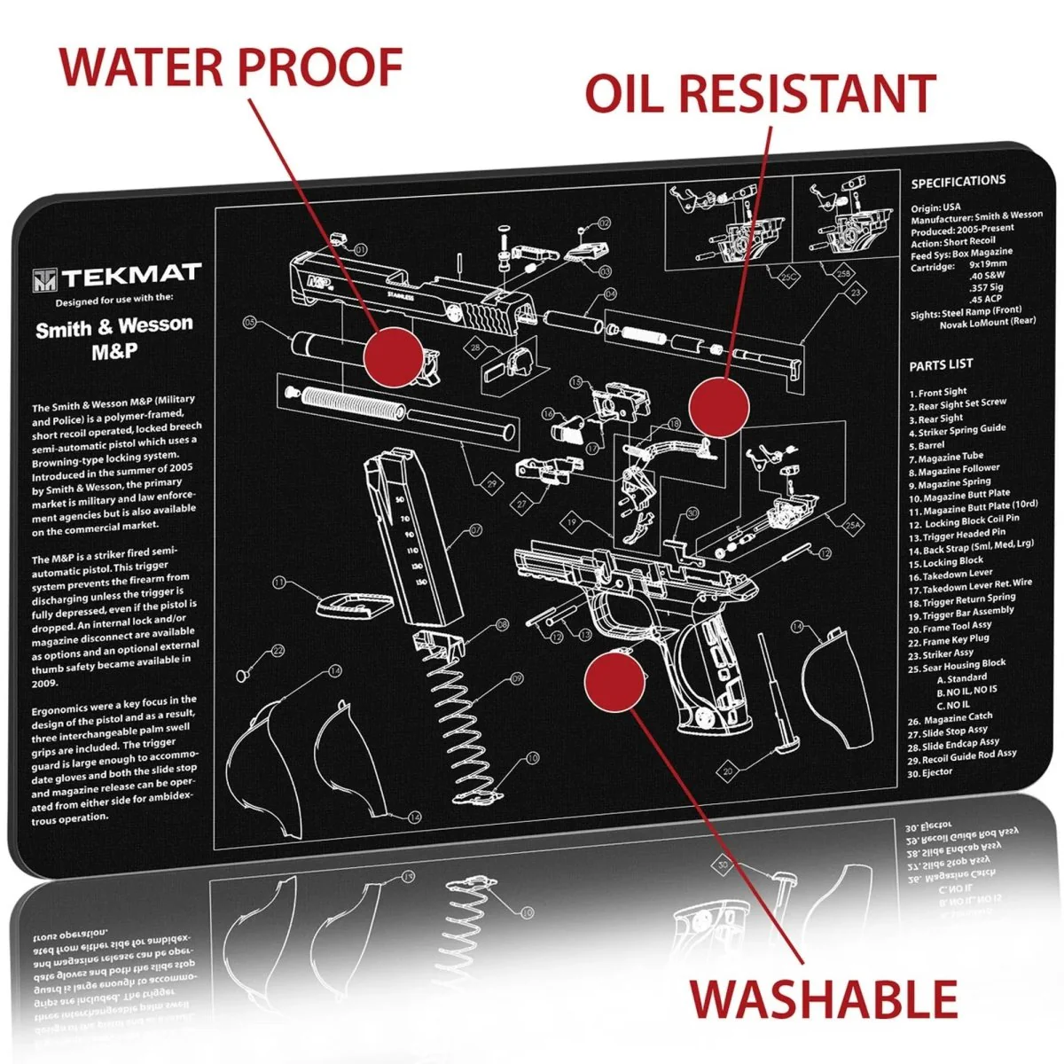 TekMat Original Gun Cleaning Mat - 17" X 11" - Smith & Wesson M&P - Image 2