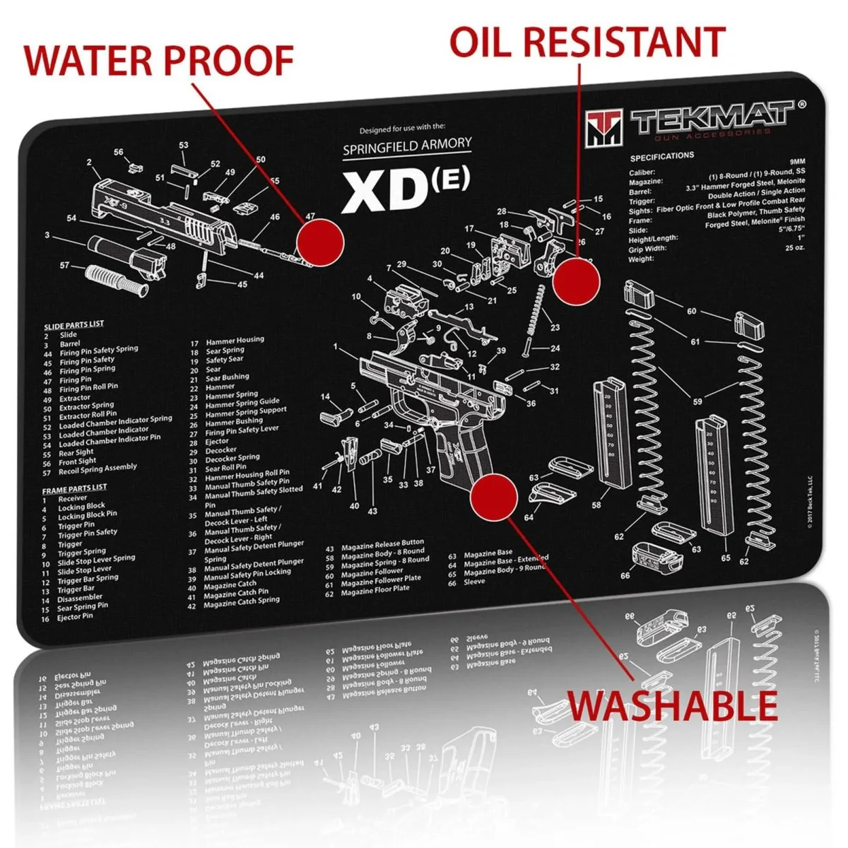 TekMat Original Gun Cleaning Mat - 17" X 11" - Springfield Armory XD-E - Image 2