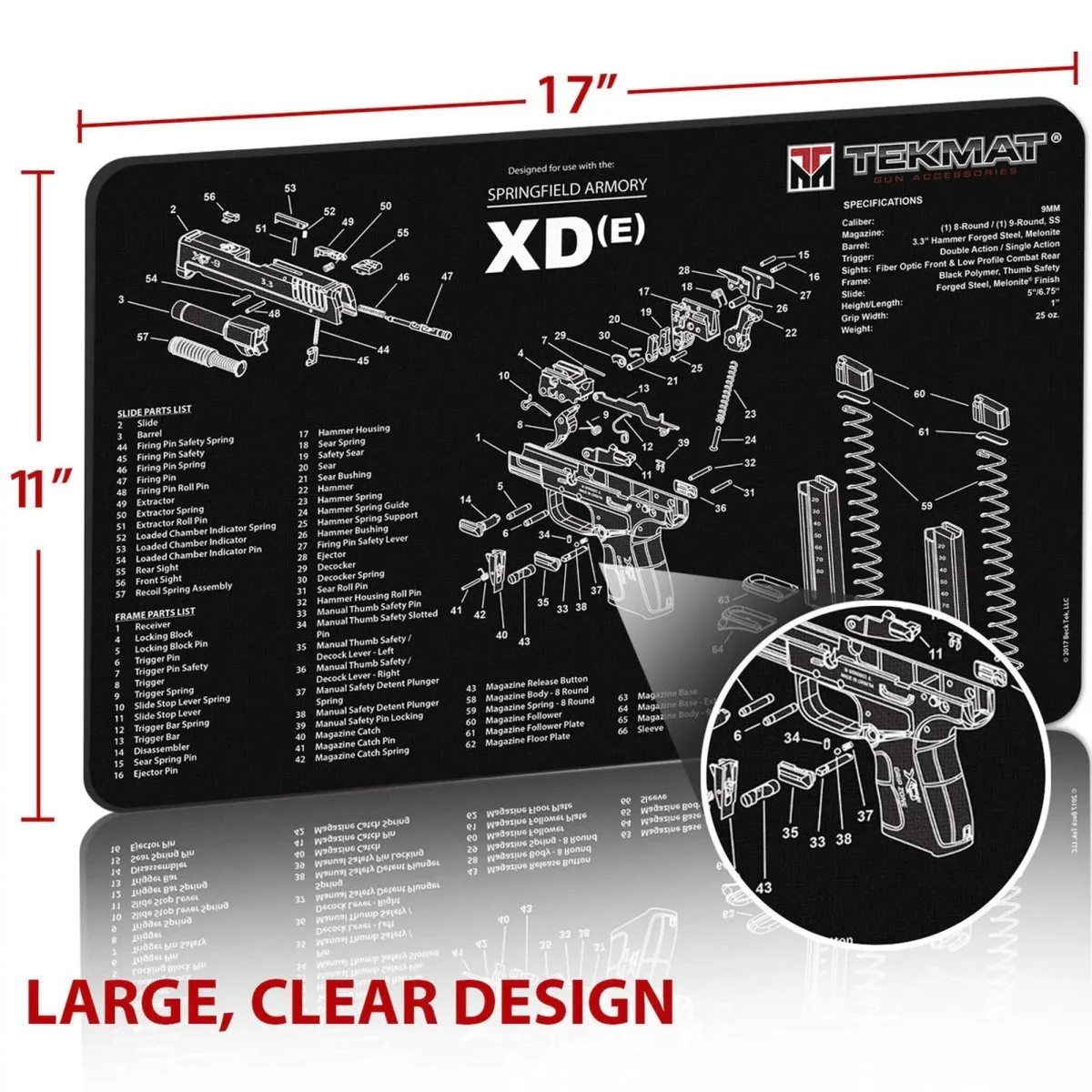 TekMat Original Gun Cleaning Mat - 17" X 11" - Springfield Armory XD-E - Image 3