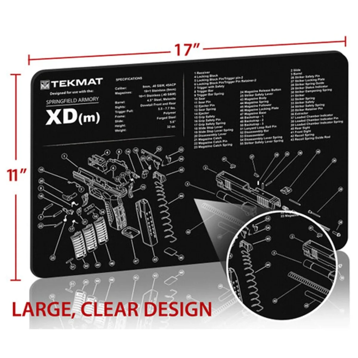 TekMat Original Gun Cleaning Mat - 17" X 11" - Springfield Armory XD-M - Image 2