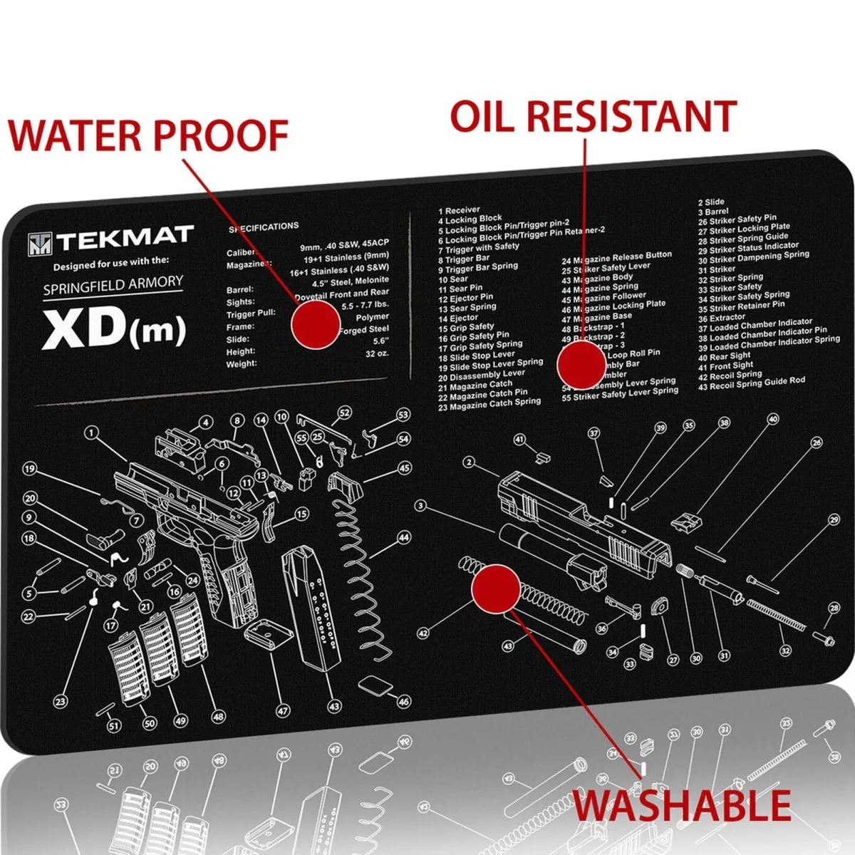 TekMat Original Gun Cleaning Mat - 17" X 11" - Springfield Armory XD-M - Image 3