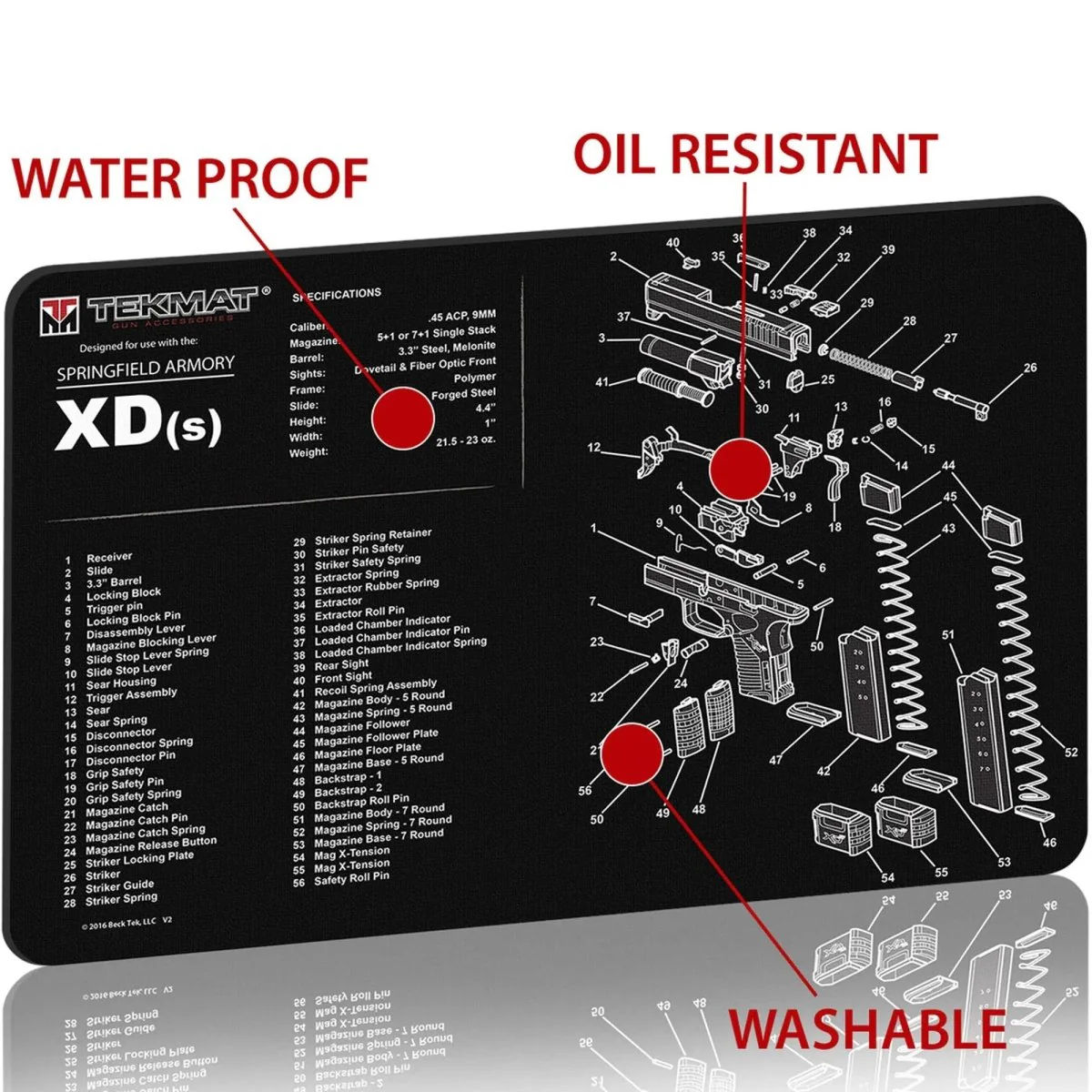 TekMat Original Gun Cleaning Mat - 17" X 11" - Springfield Armory XD-S - Image 3