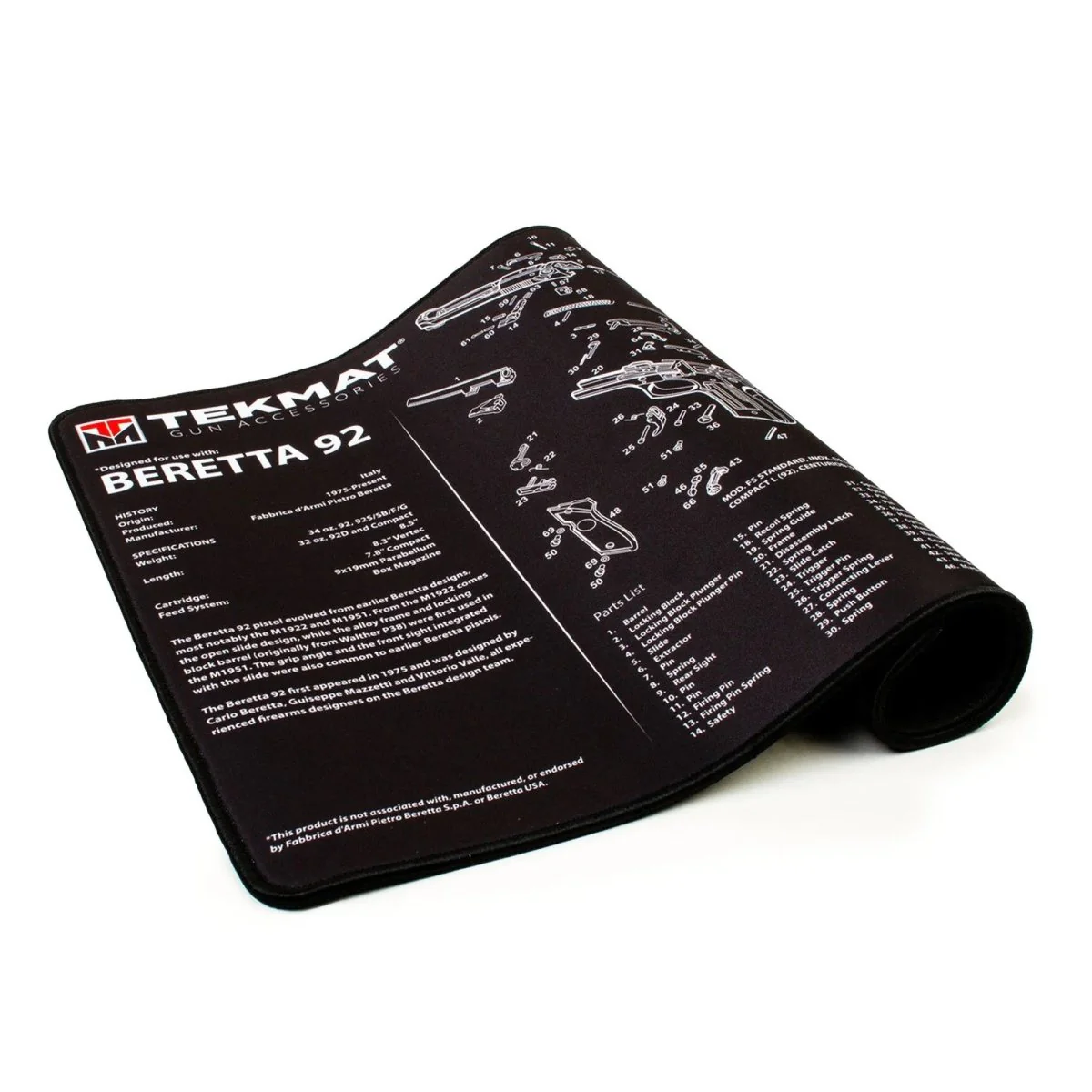 TekMat Ultra Premium Gun Cleaning Mat - 20" X 15" - Beretta 92 - Image 2