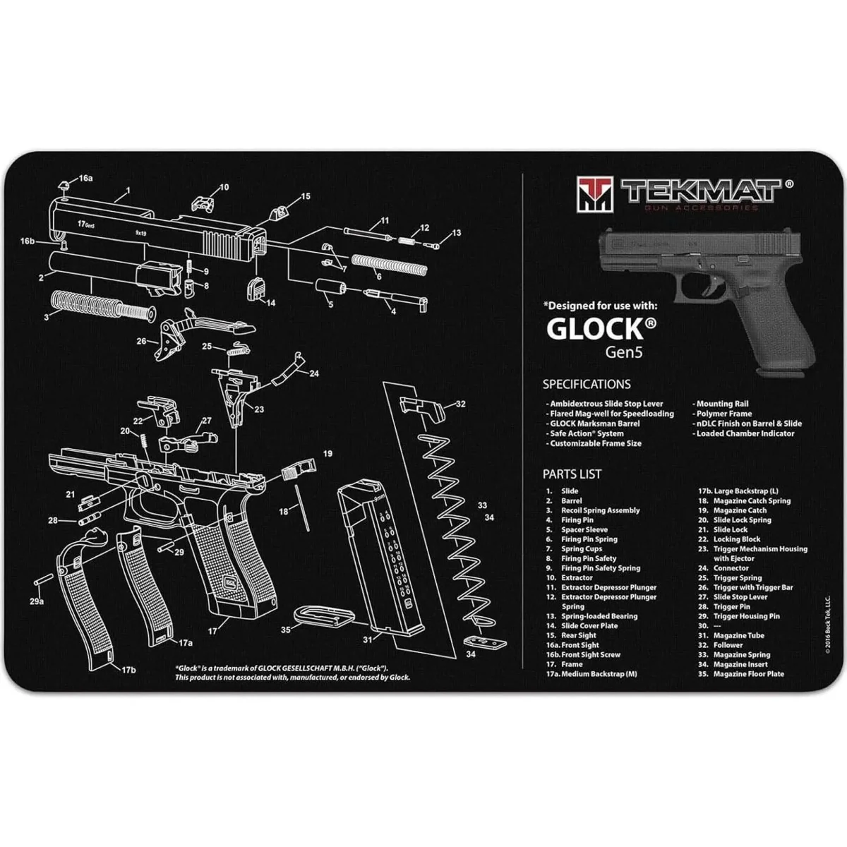 TekMat Ultra Premium Gun Cleaning Mat - 20" X 15" - Sig Sauer P238™ - Image 5