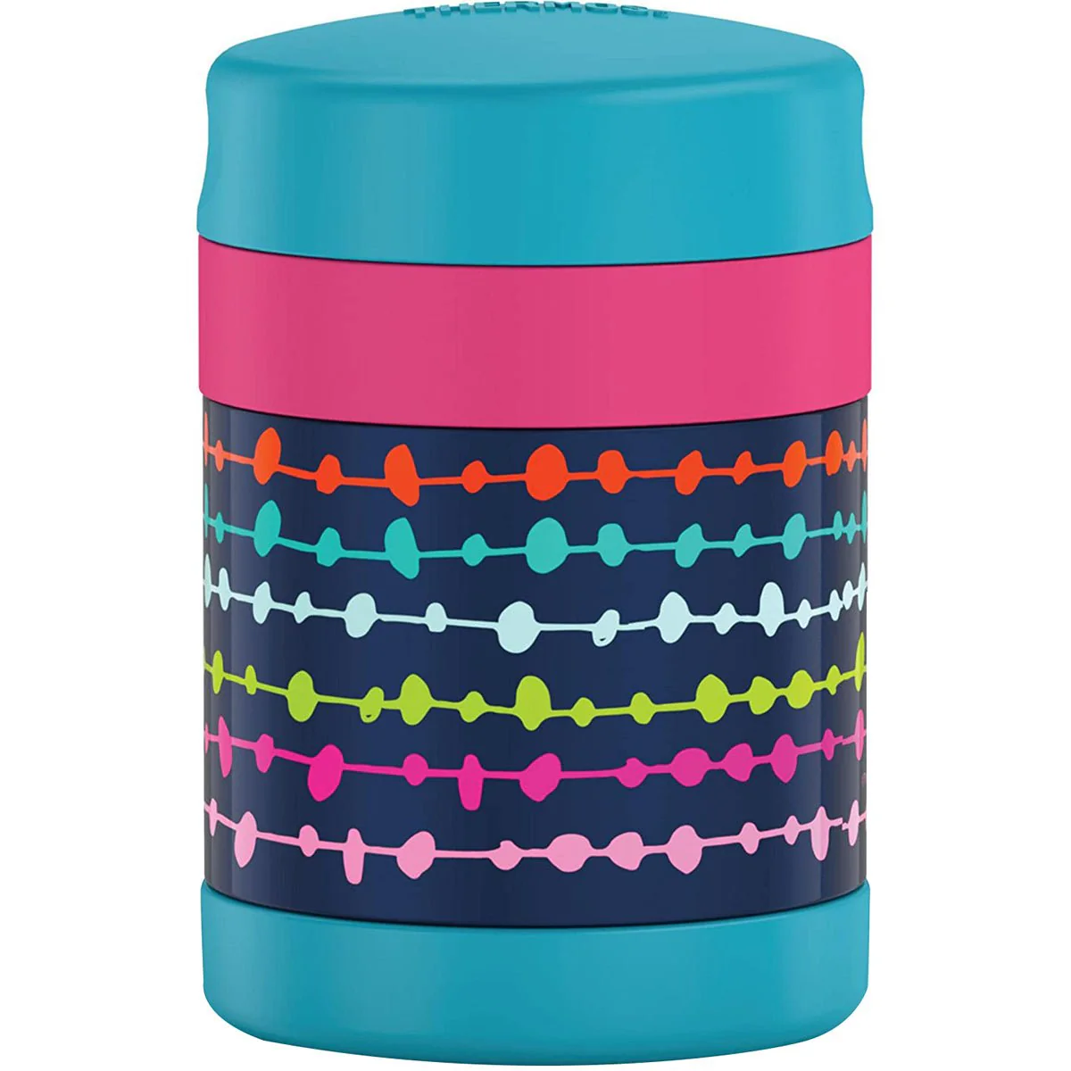 Thermos 10 oz. Kid's Funtainer Stainless Steel Food Jar w/ Spoon - Lines & Dots