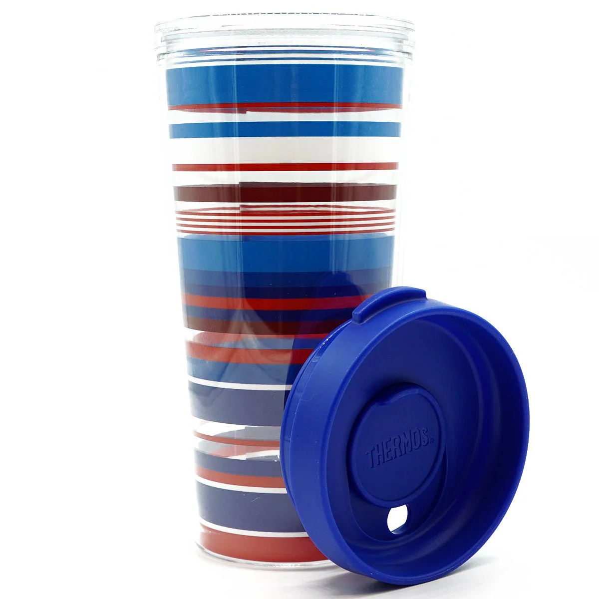 Thermos 16 oz. Insulated Double Wall Travel Tumbler with Lid - Stripes - Image 2