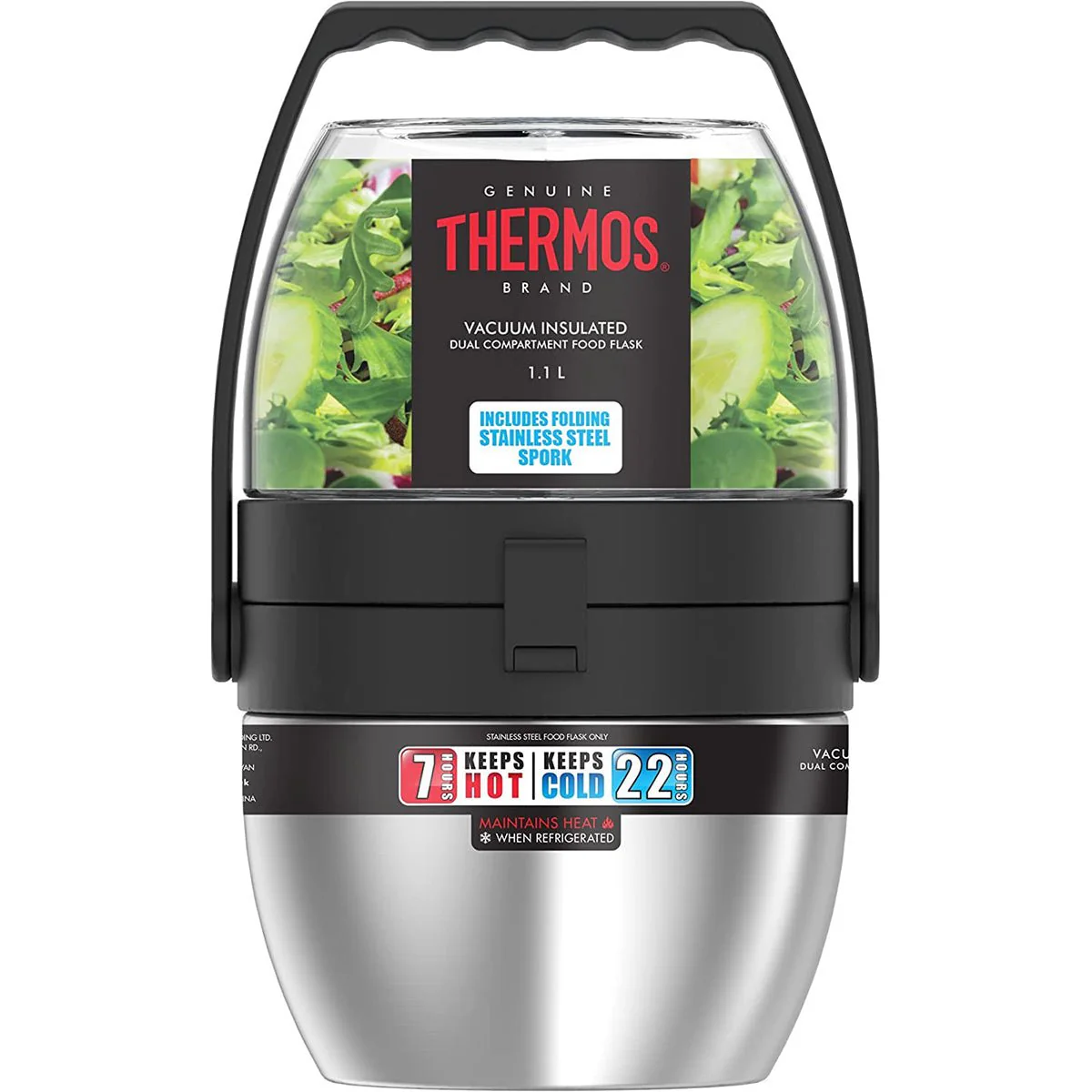Thermos 36 oz. Dual Compartment Food Jar - Stainless Steel - Image 4