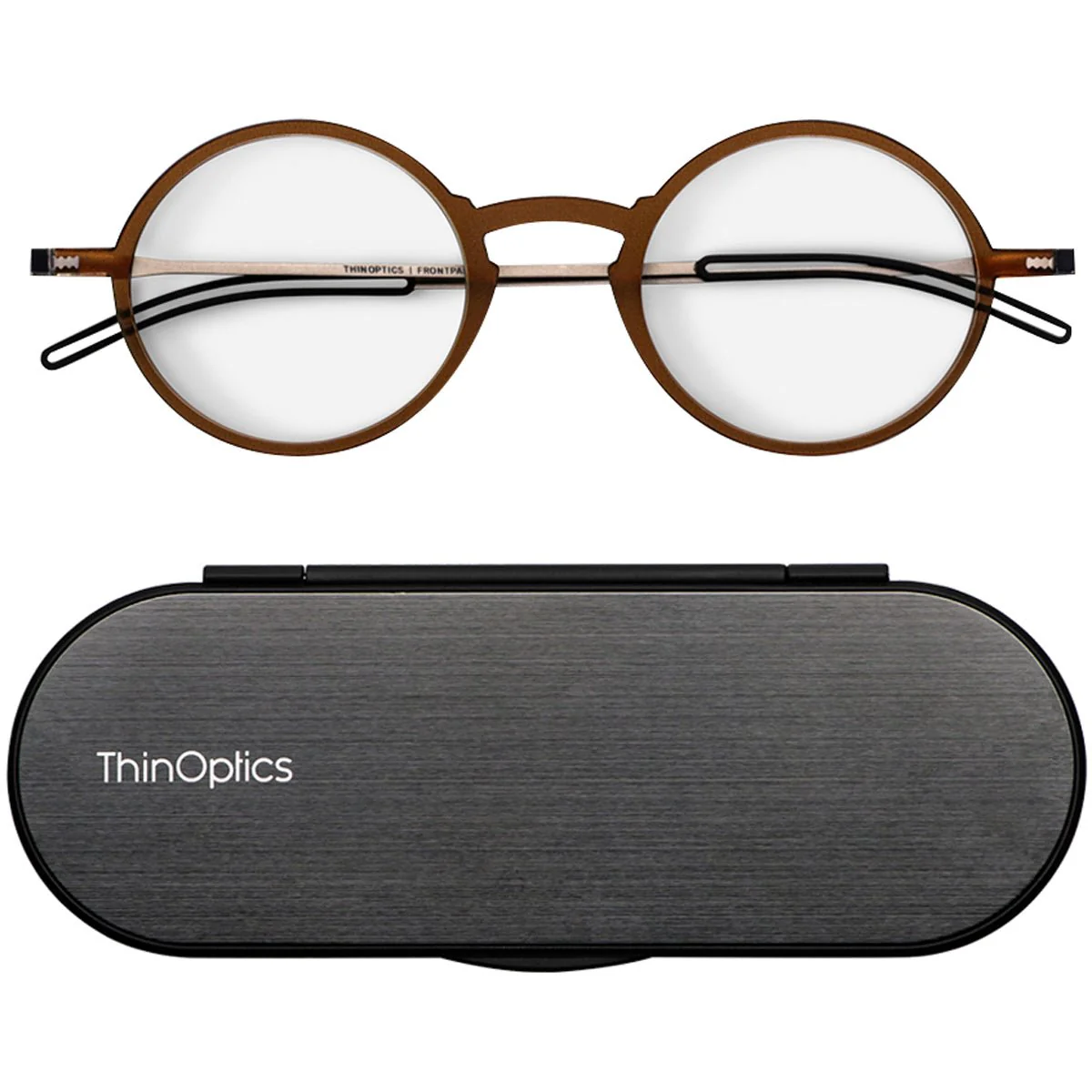 ThinOptics FrontPage Manhattan Reading Glasses with Milano Case - Image 3