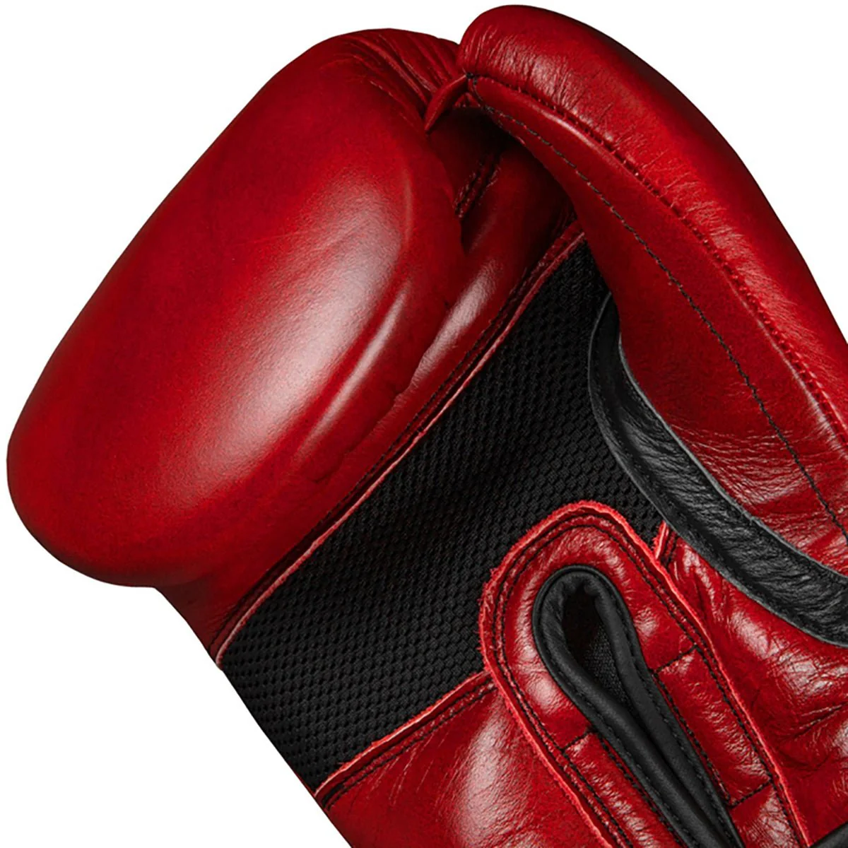 Title Boxing Blood Red Leather Hook and Loop Training Gloves - Red - Image 5