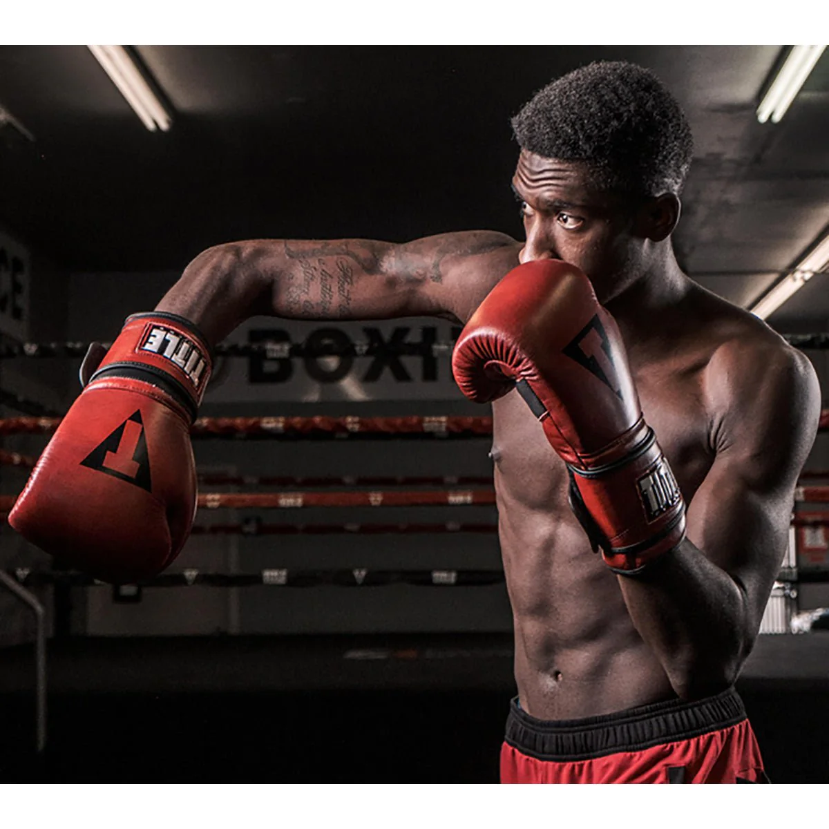 Title Boxing Blood Red Leather Hook and Loop Training Gloves - Red - Image 6