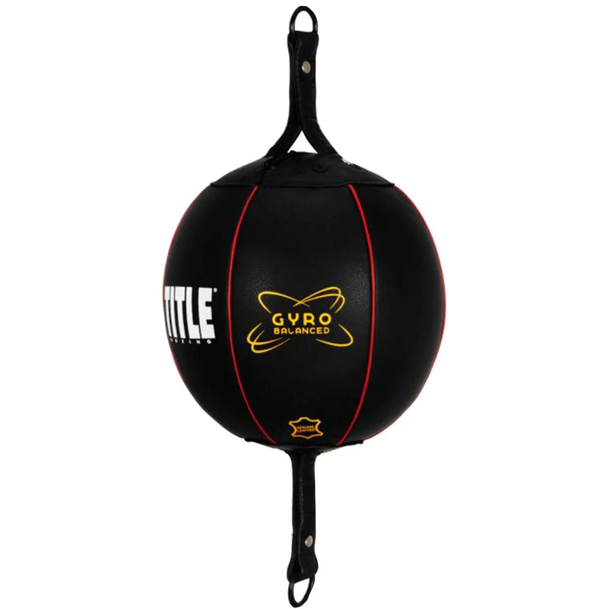Title Boxing Gyro Balanced Leather Double End Bag - 7" - Black - Image 2