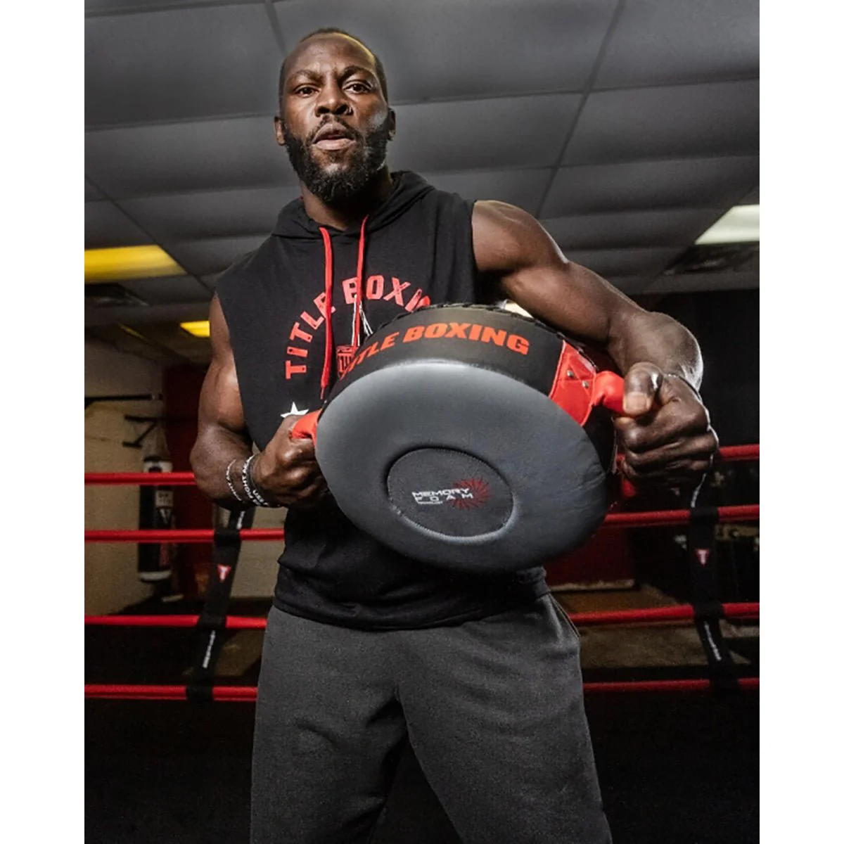 Title Boxing Memory Foam Punch Shield - Gray/Red/Black - Image 4