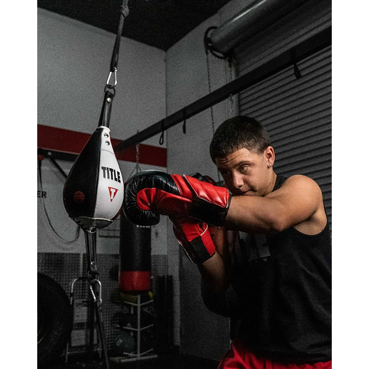 Title Boxing Mexican Style Infused Foam Double End Bag -Size 6- Black/White/Red - Image 3