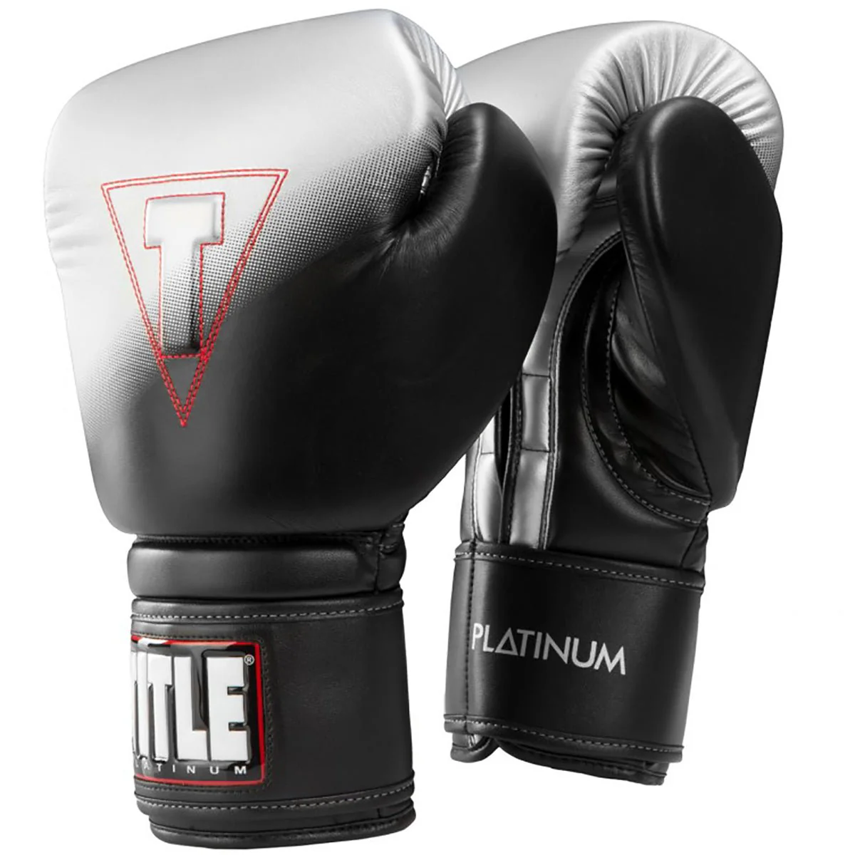 Title Boxing Platinum Proclaim Power Hook and Loop Bag Gloves - Black/Silver