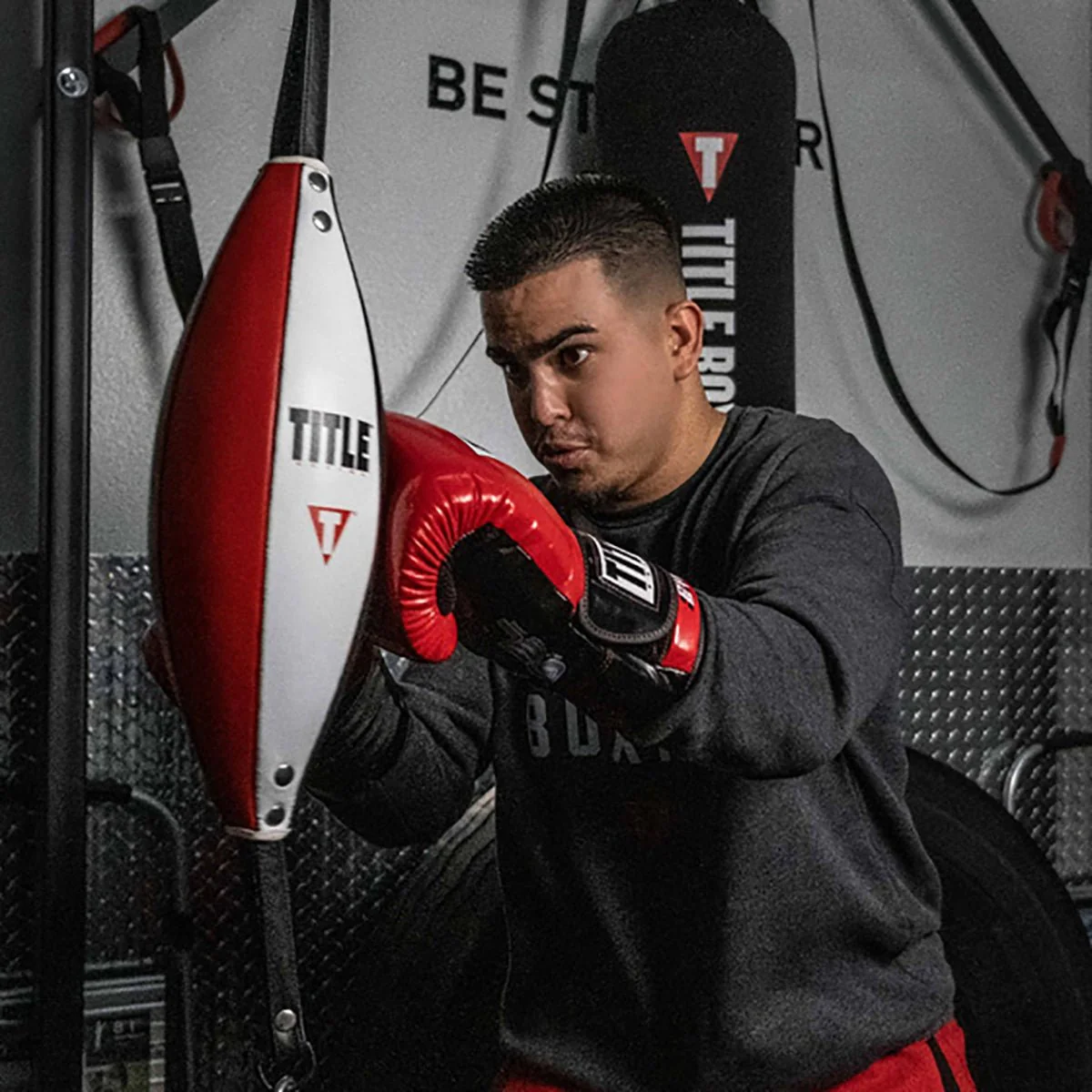 Title Boxing Pro Style Infused Foam Double End Bag - 16 - Black/White/Red - Image 3