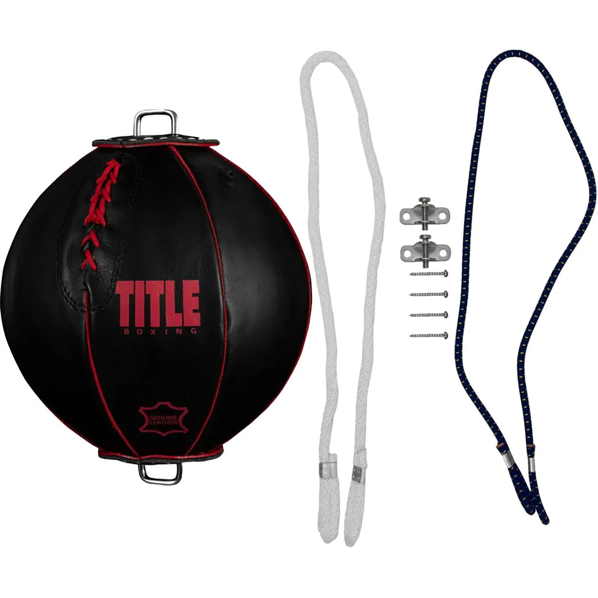 Title Boxing Retro Style Leather Double End Bag with Cables