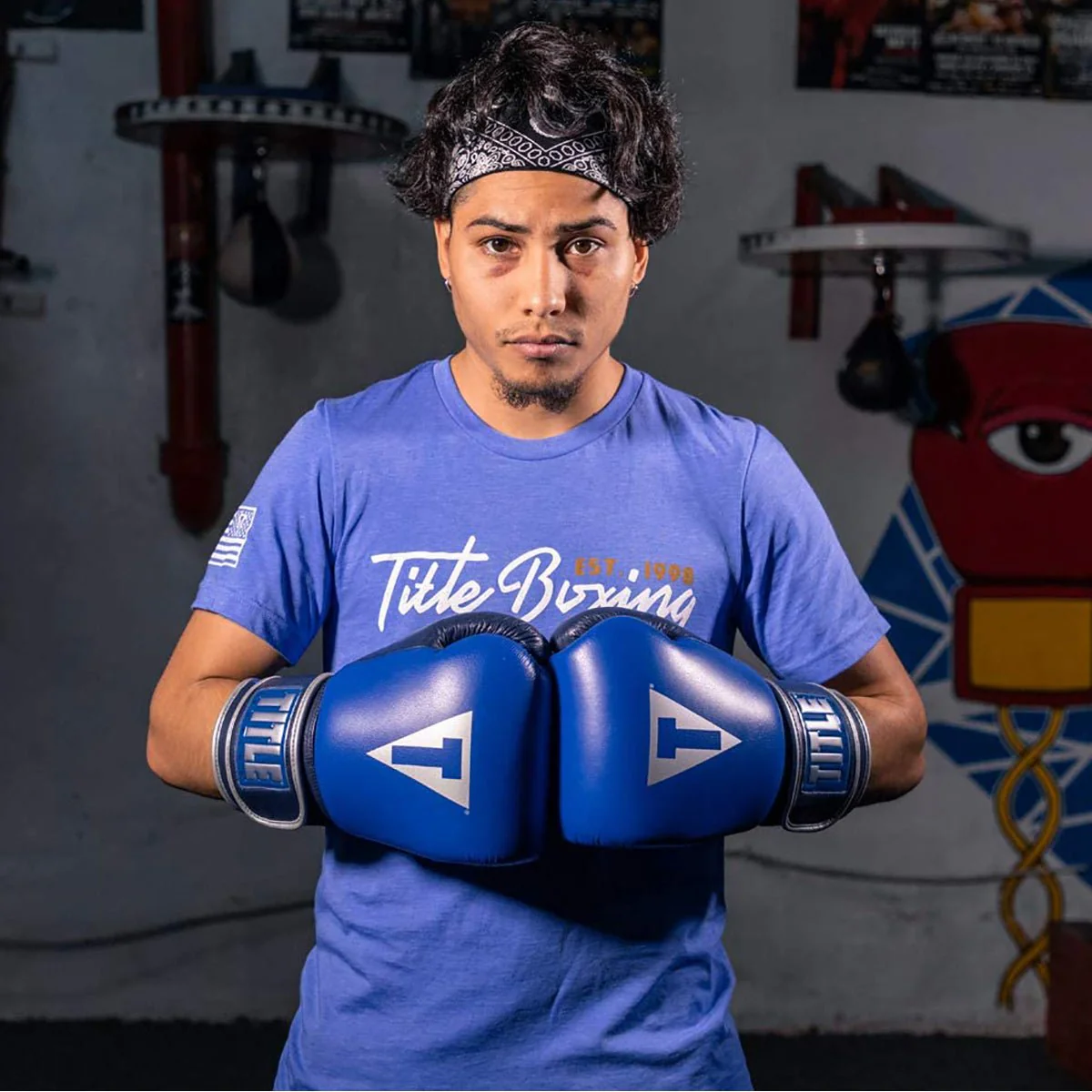 Title Boxing Royalty Leather Bag Gloves - Royal/Navy - Image 4