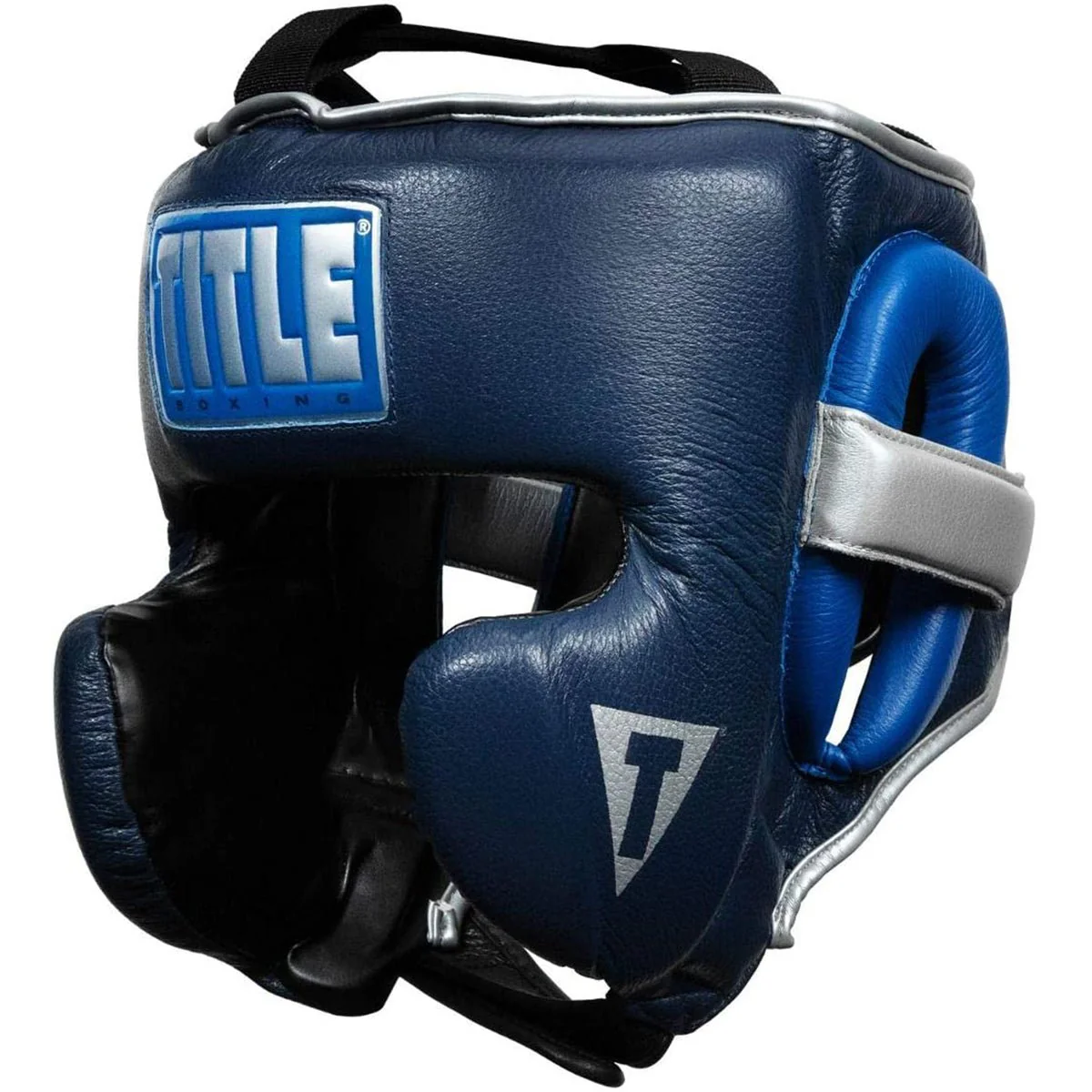 Title Boxing Royalty Leather Training Headgear - Royal/Navy
