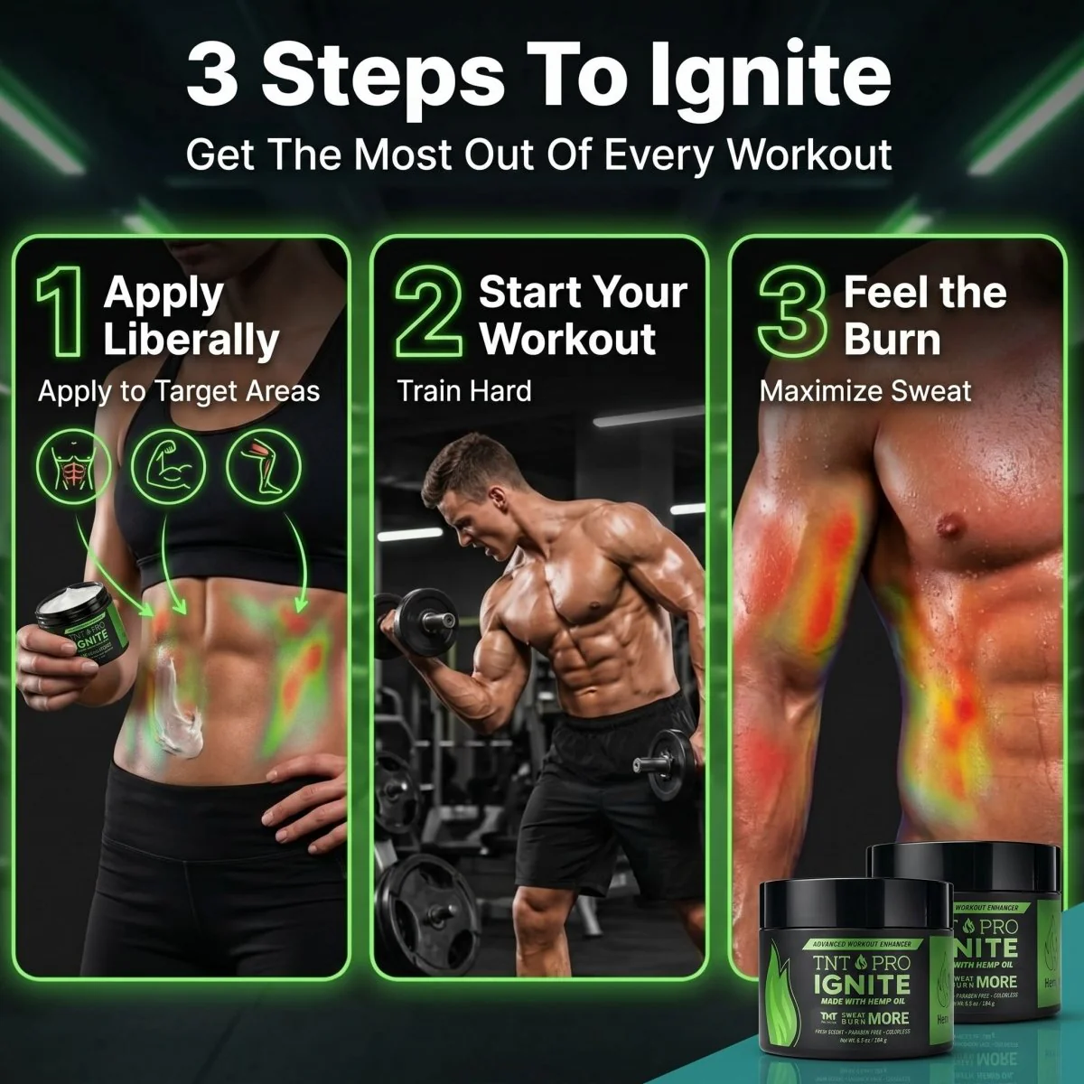 TNT Pro Series Ignite Advanced Workout Enhancer Fat Burning Sweat Cream - Image 9