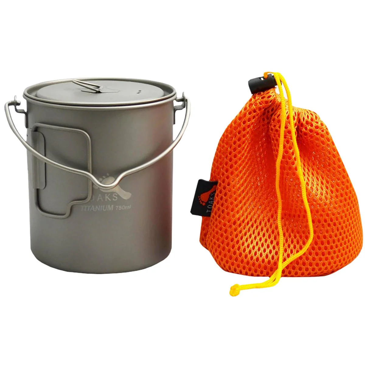 TOAKS 750ml Ultralight Titanium Camping Cook Pot with Bail Handle and Lid - Image 5