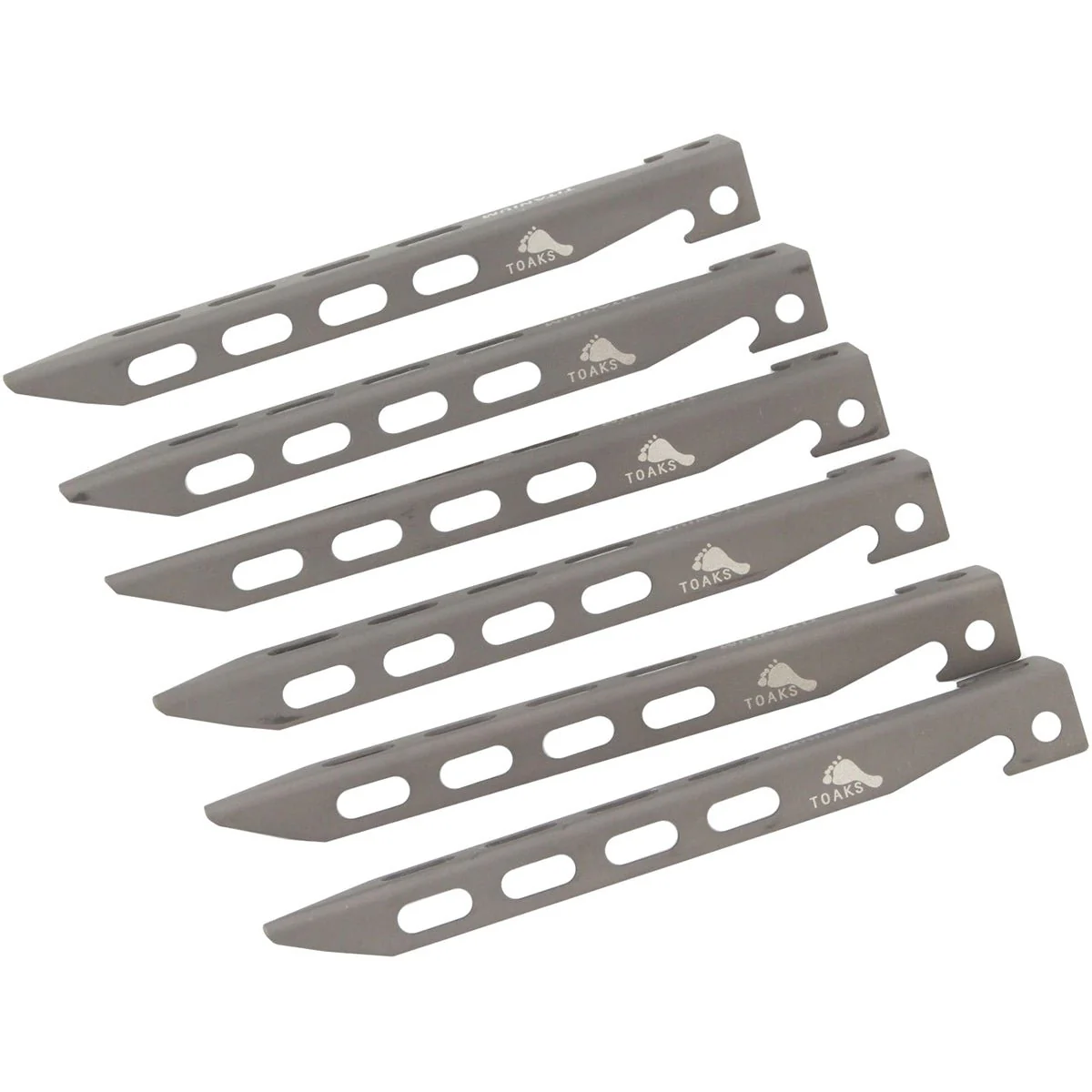 TOAKS Titanium Lightweight Large V-Shaped Peg PEG-10 - 6 Pack