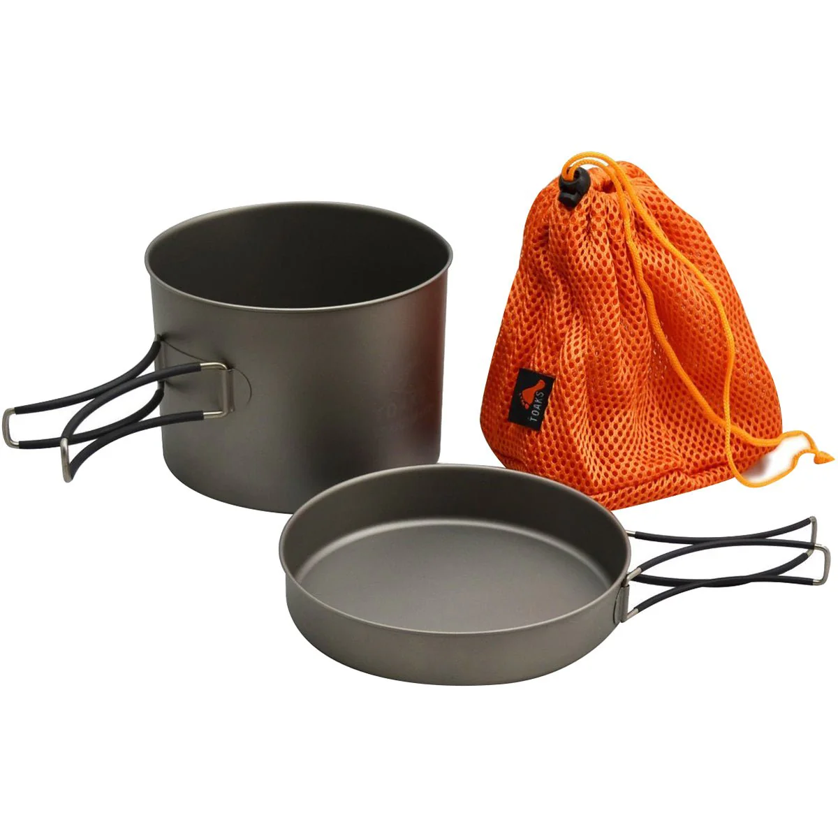 TOAKS Titanium Outdoor Camping Cook Pot with Pan and Foldable Handles - Image 2