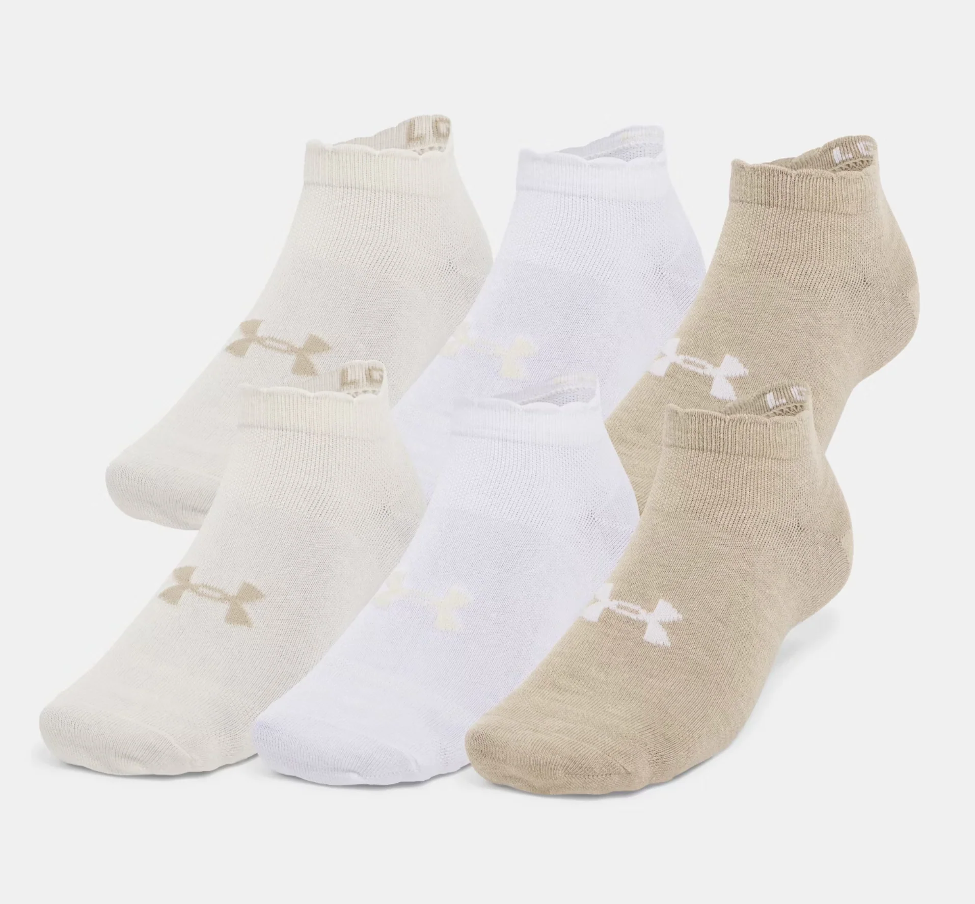 Under Armour Essential Low-Cut Socks 6-Pack - City Khaki/White