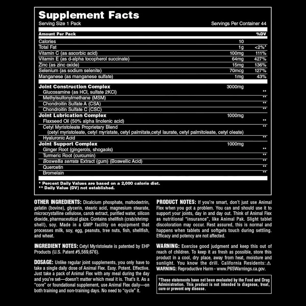 Universal Nutrition Animal Flex Dietary Supplement - 44 Packs - Image 2